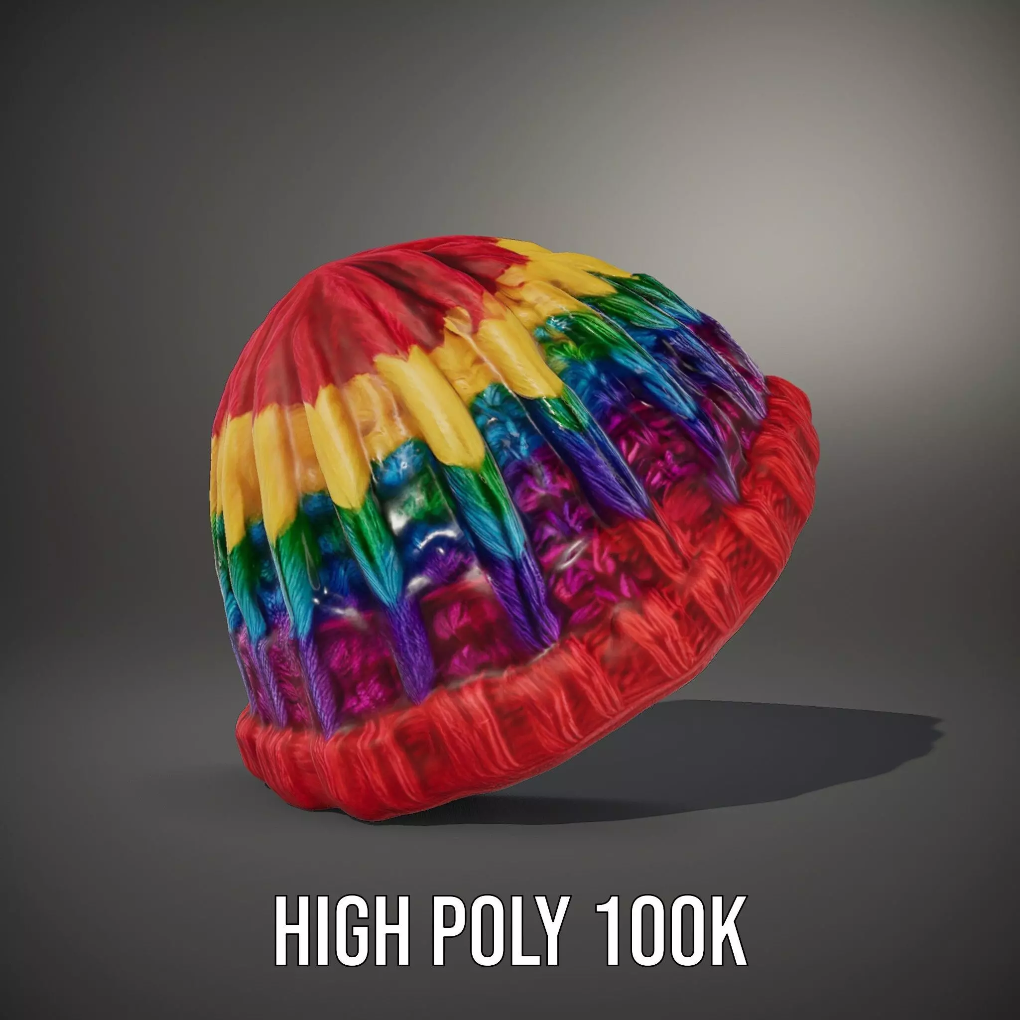 Rainbow Knit Beanie model pack Low-poly 3D model_10