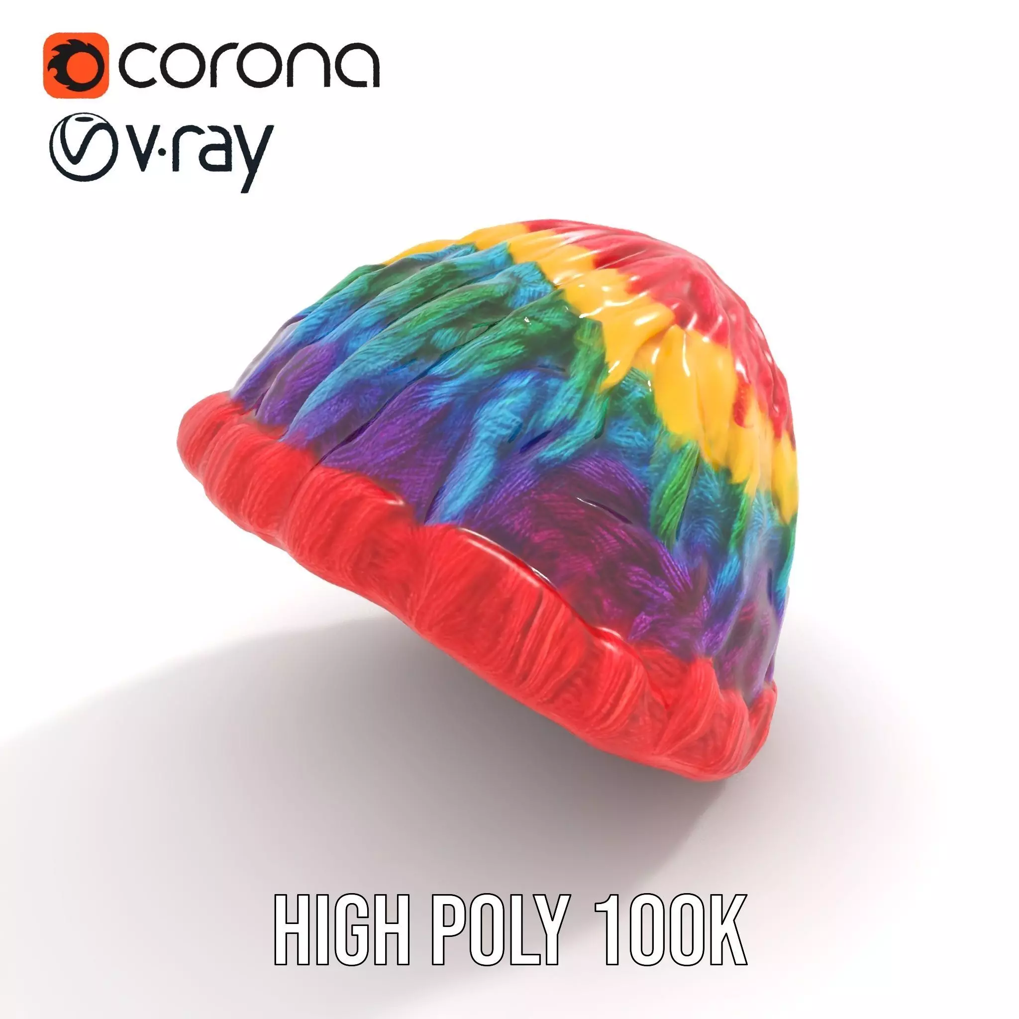Rainbow Knit Beanie model pack Low-poly 3D model_17