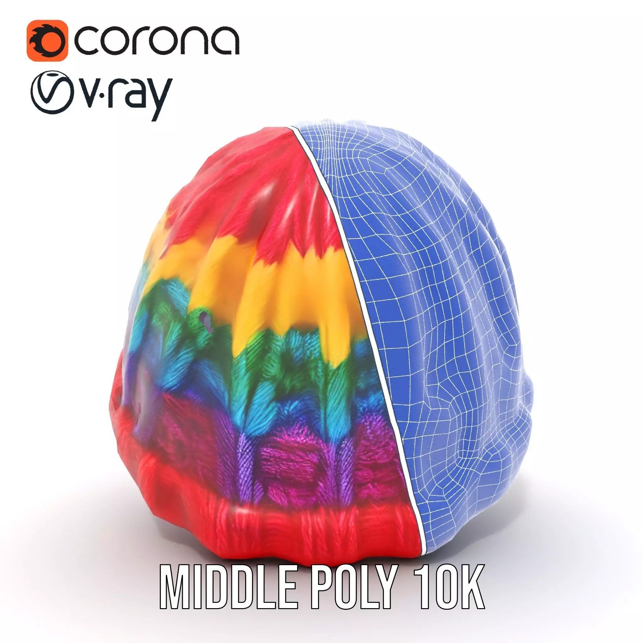 Rainbow Knit Beanie model pack Low-poly 3D model_29