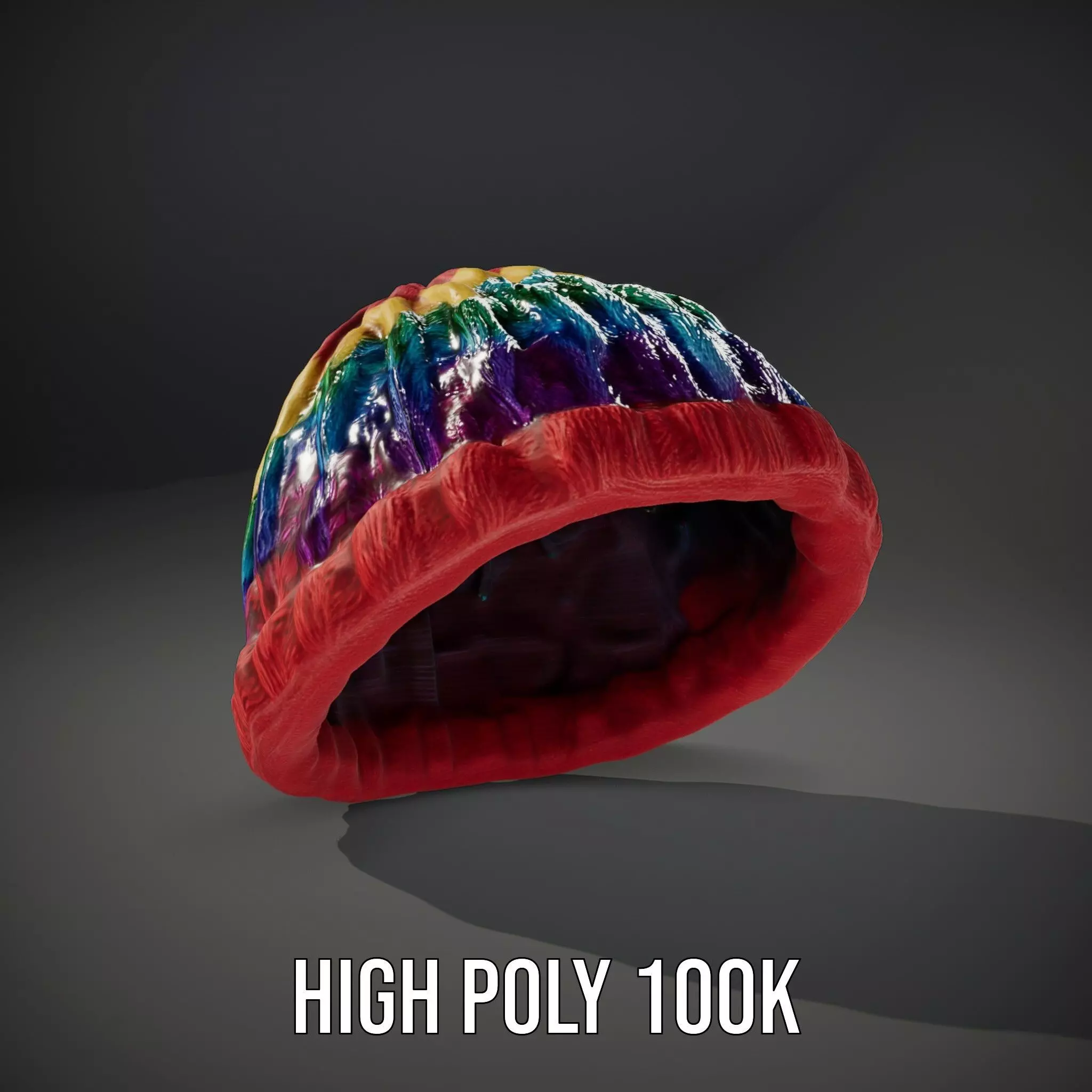Rainbow Knit Beanie model pack Low-poly 3D model_8