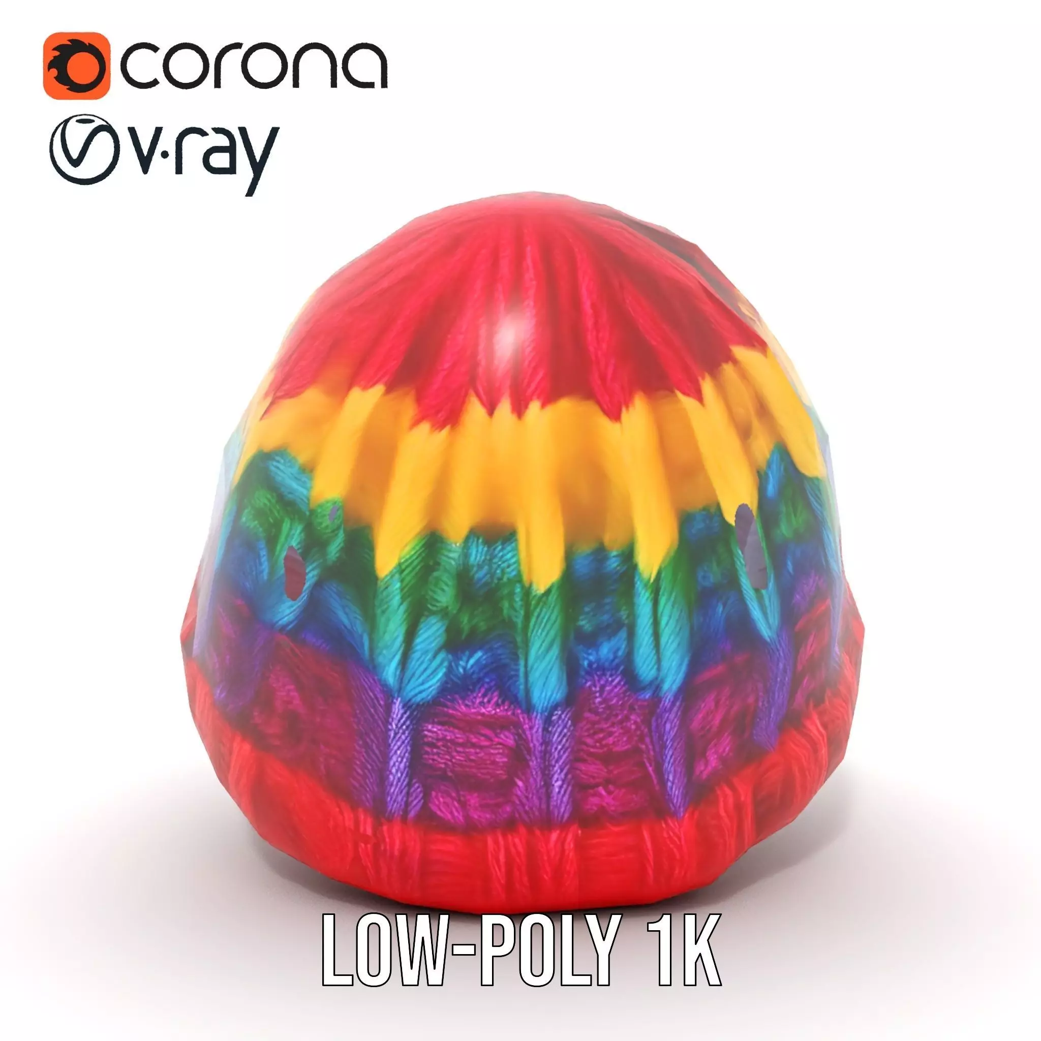 Rainbow Knit Beanie model pack Low-poly 3D model_19