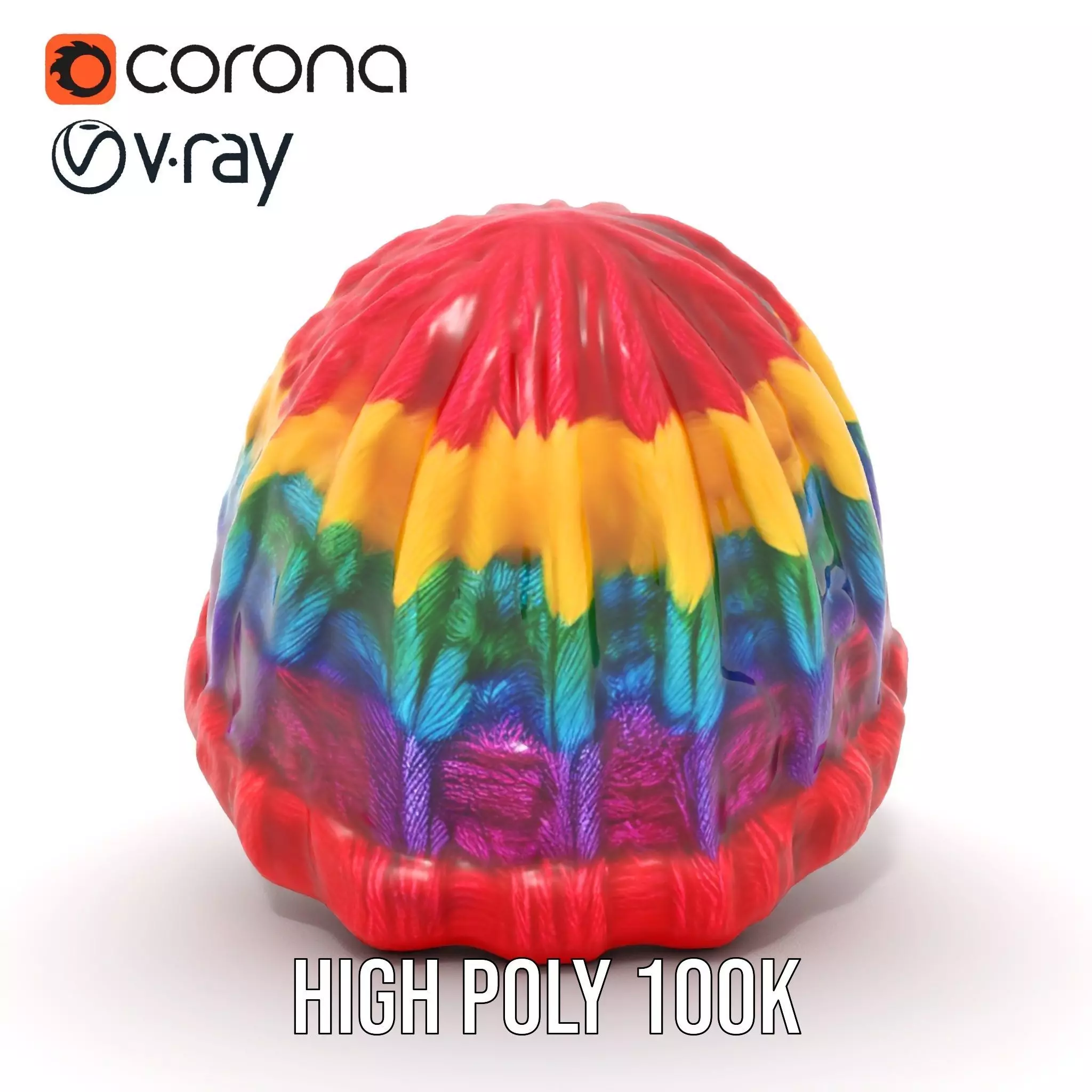 Rainbow Knit Beanie model pack Low-poly 3D model_31