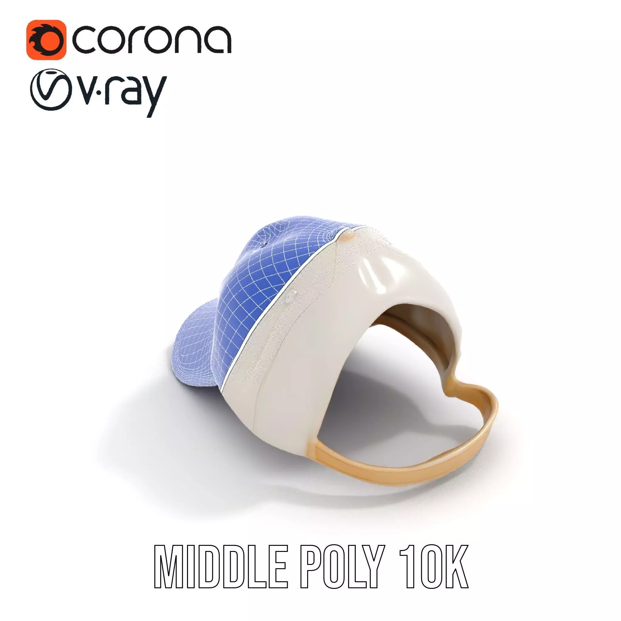 Cream Feather Cap model pack Low-poly 3D model_5