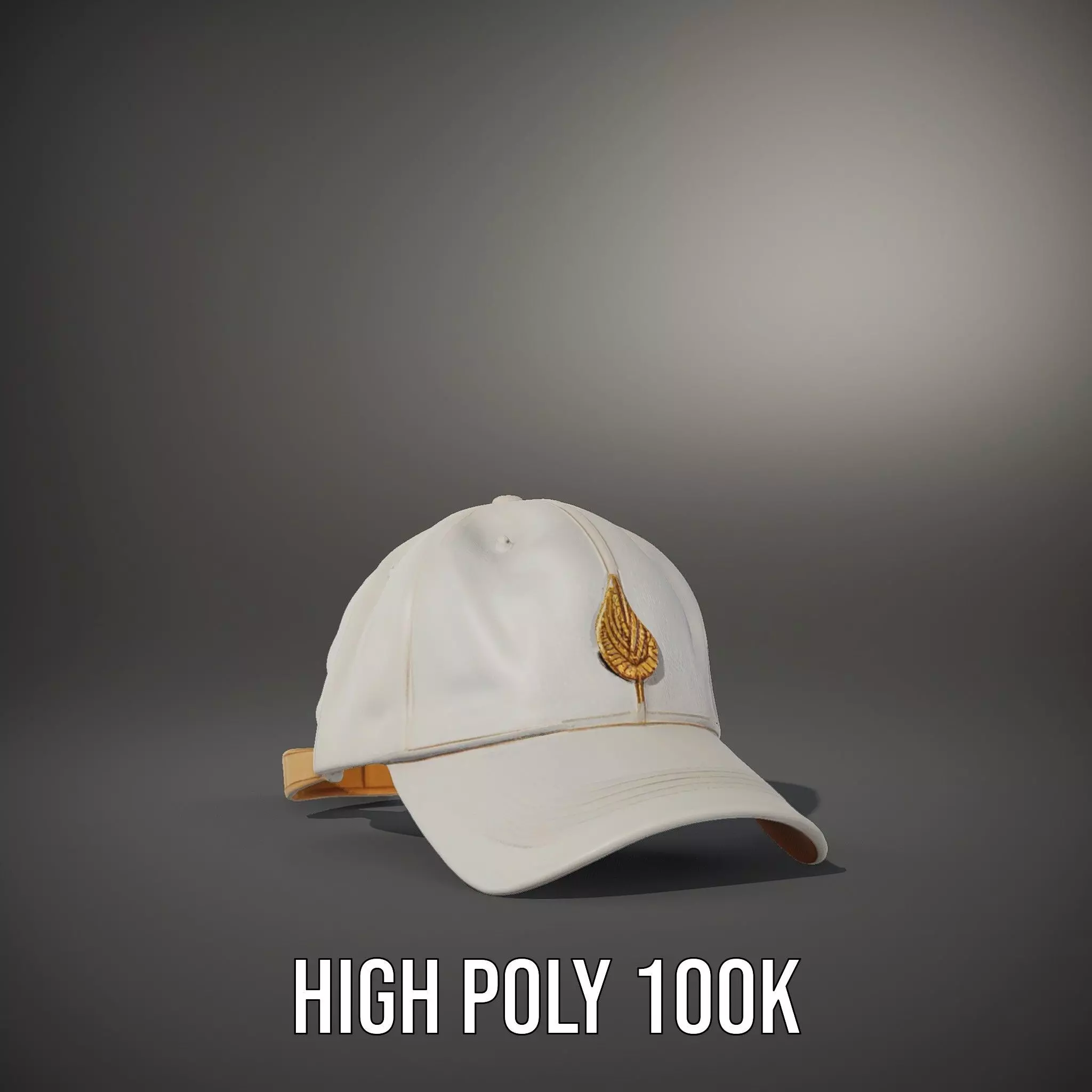 Cream Feather Cap model pack Low-poly 3D model_10