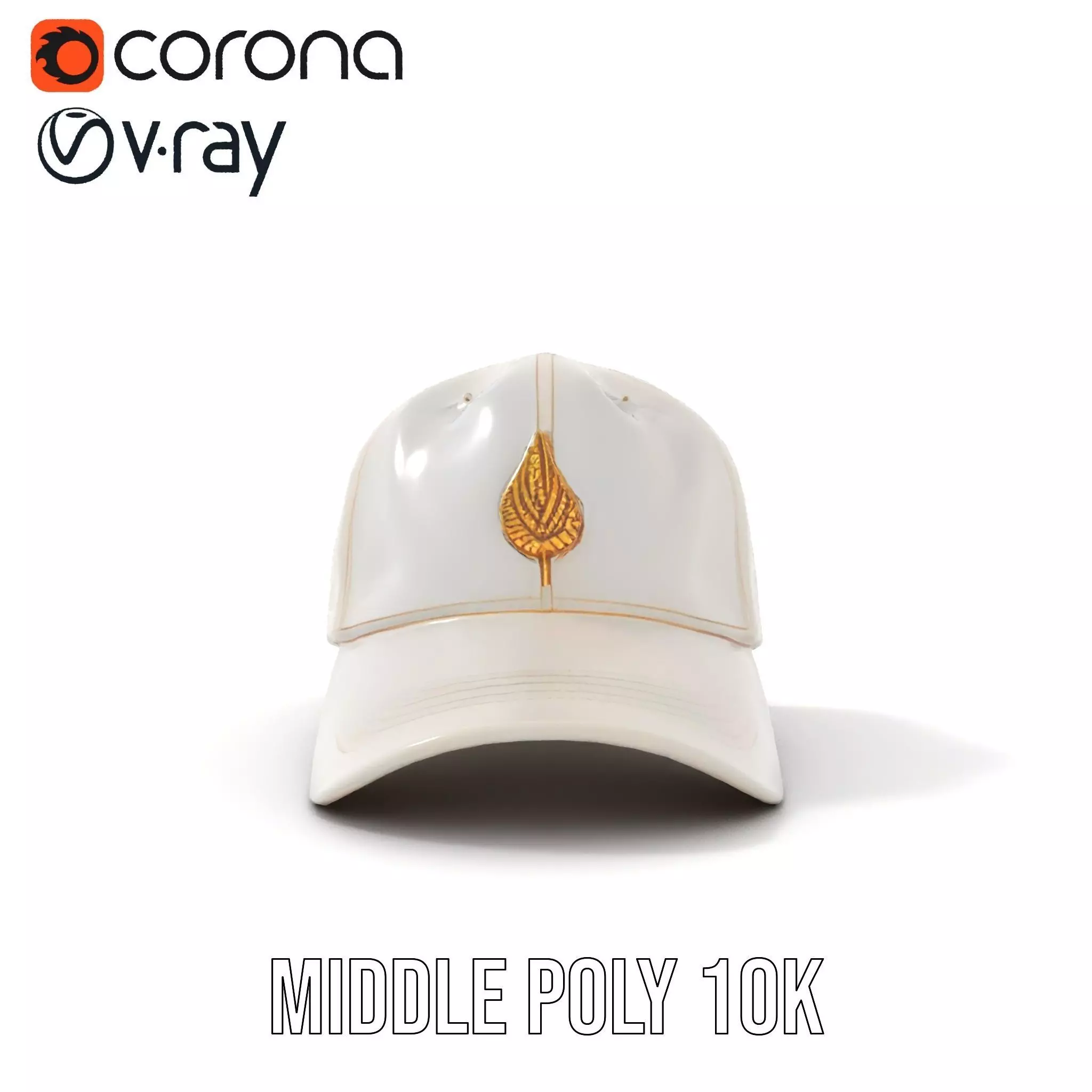 Cream Feather Cap model pack Low-poly 3D model_11