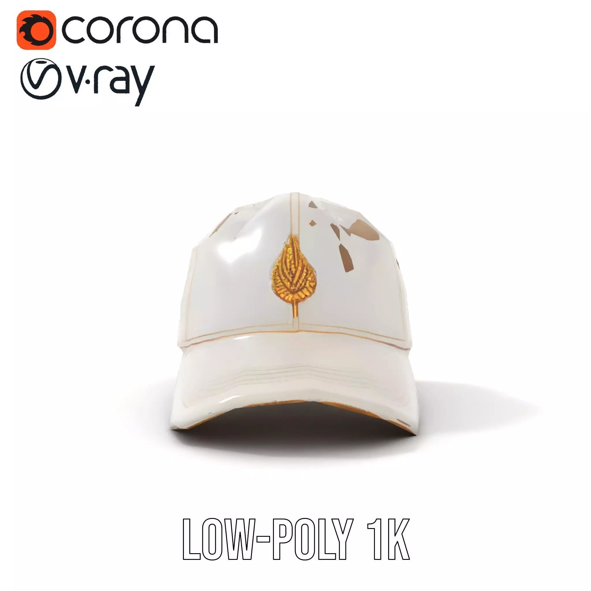 Cream Feather Cap model pack Low-poly 3D model_20