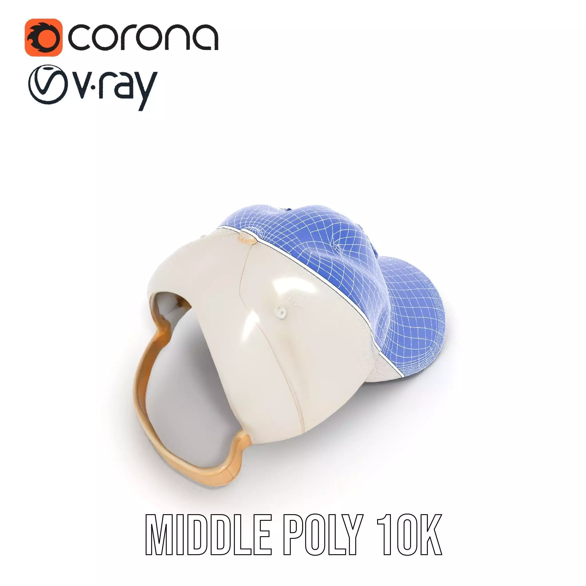 Cream Feather Cap model pack Low-poly 3D model_13