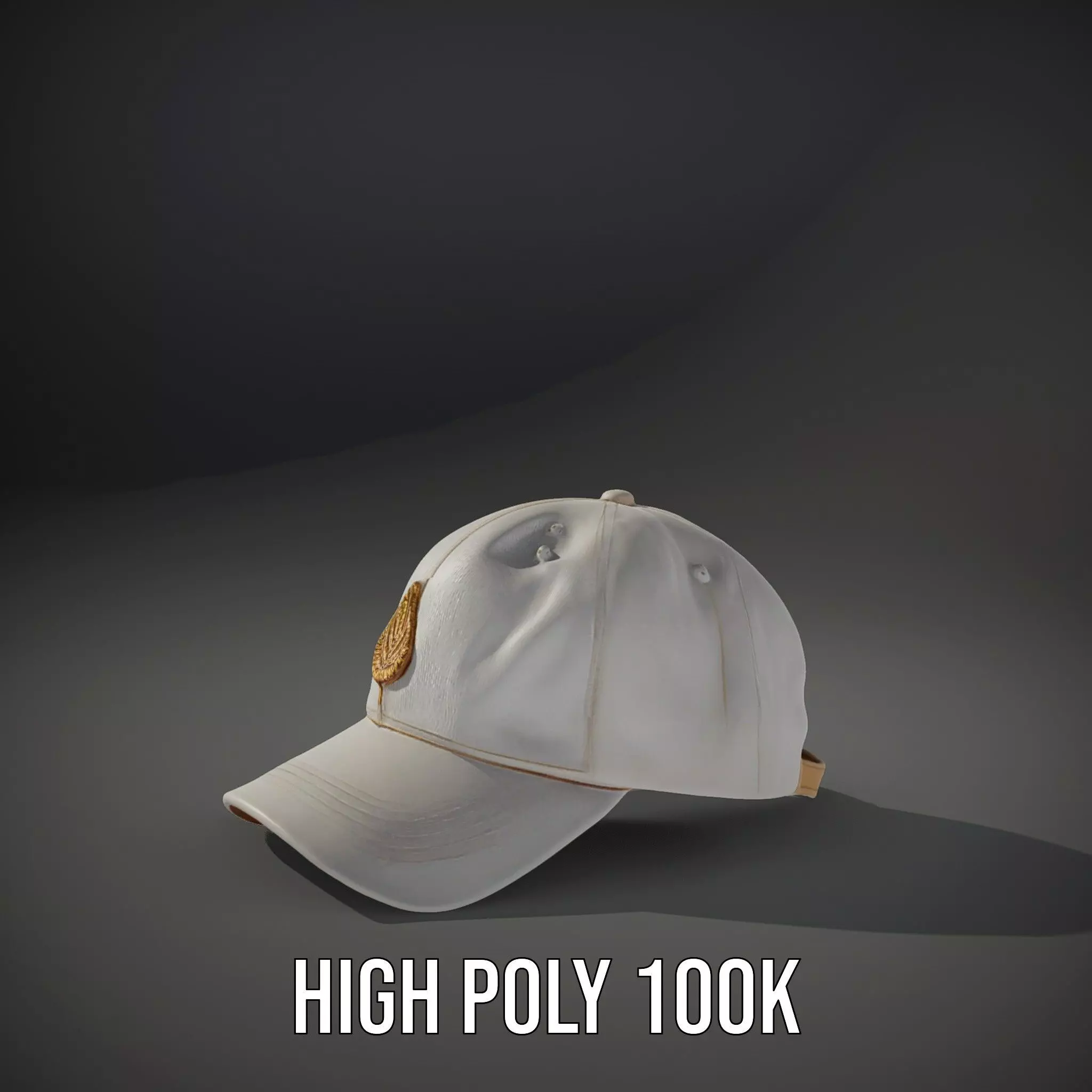 Cream Feather Cap model pack Low-poly 3D model_8