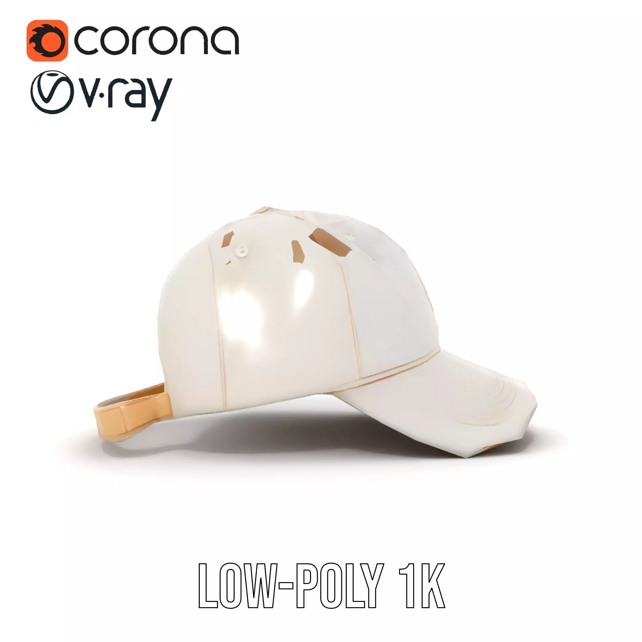 Cream Feather Cap model pack Low-poly 3D model_25