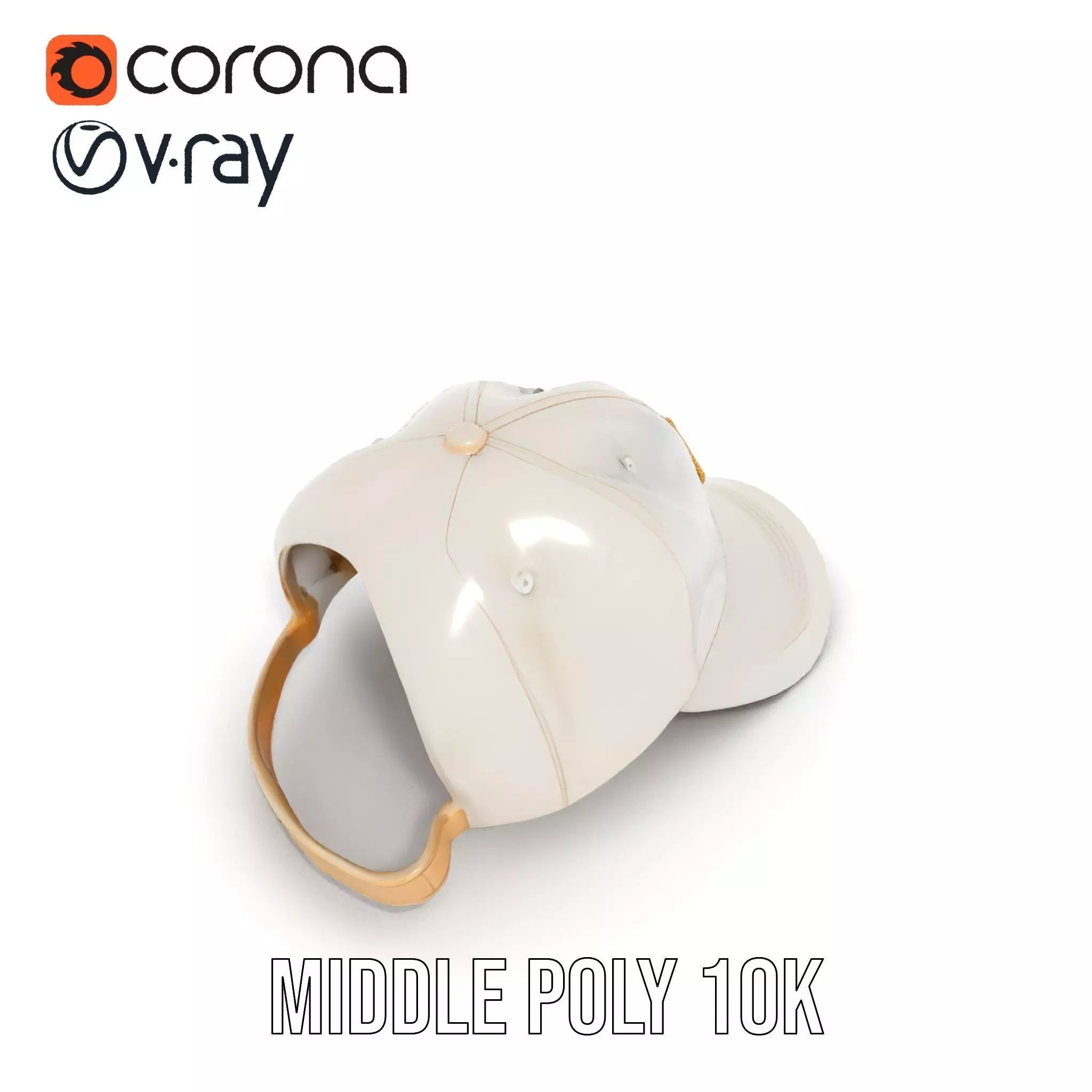 Cream Feather Cap model pack Low-poly 3D model_19