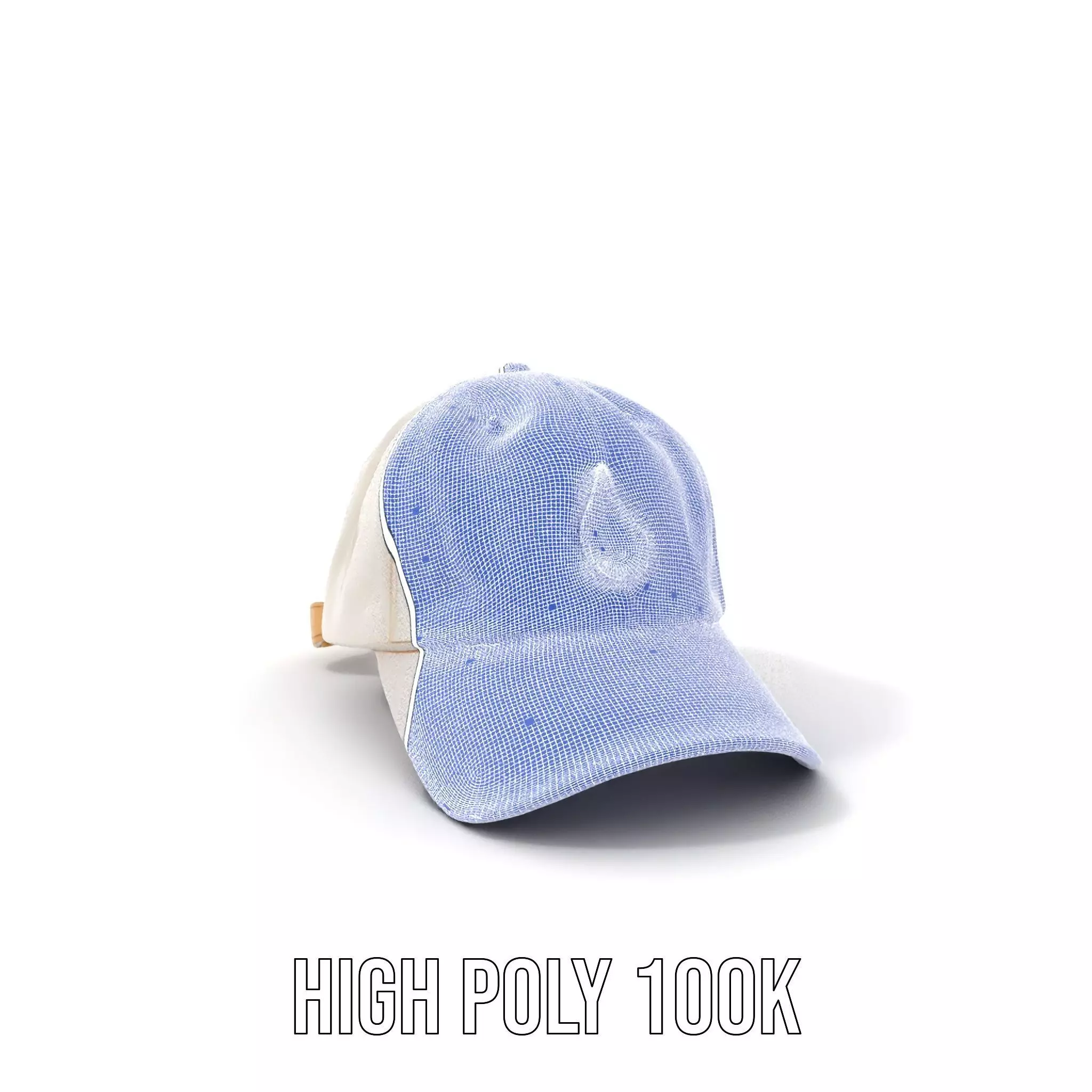 Cream Feather Cap model pack Low-poly 3D model_4