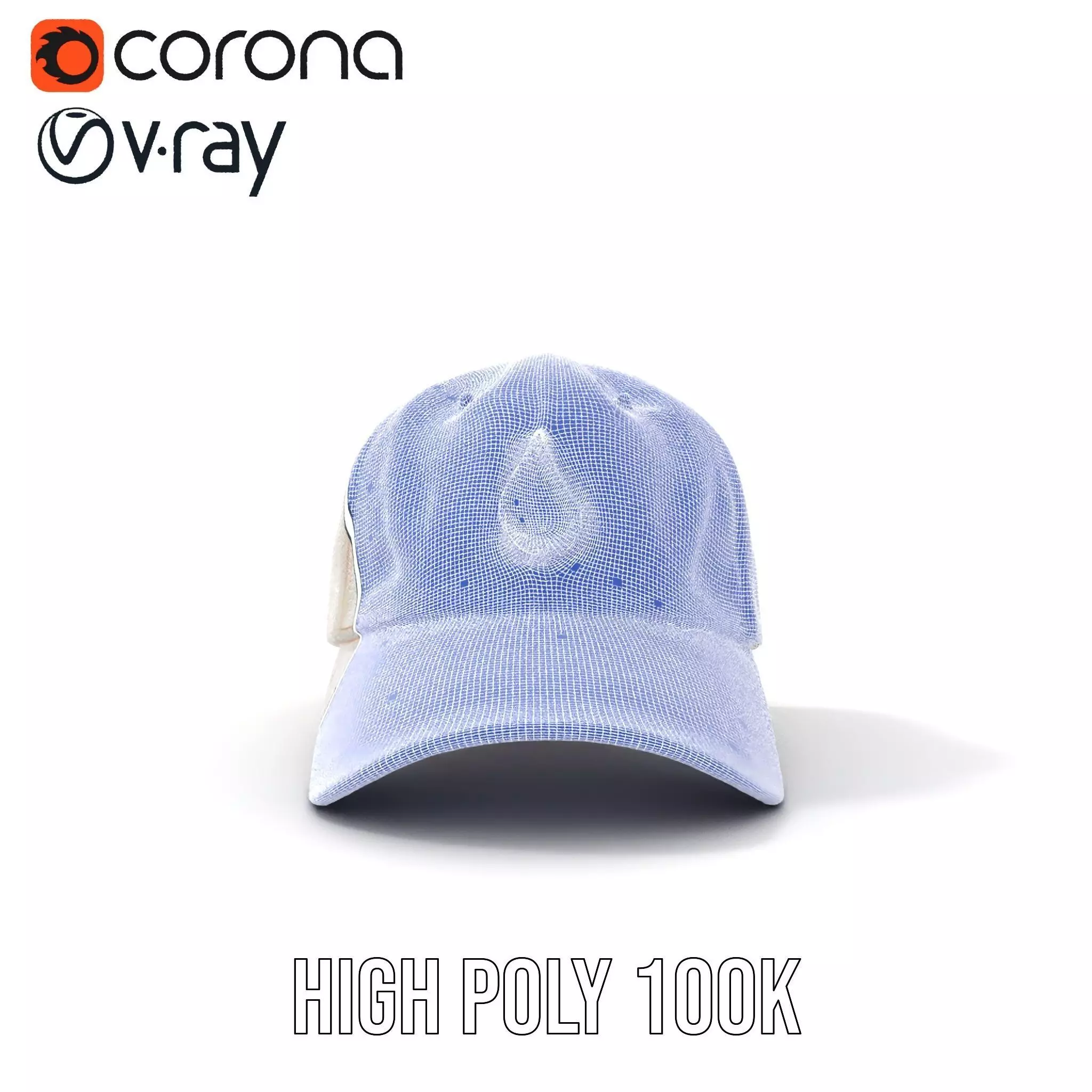 Cream Feather Cap model pack Low-poly 3D model_33