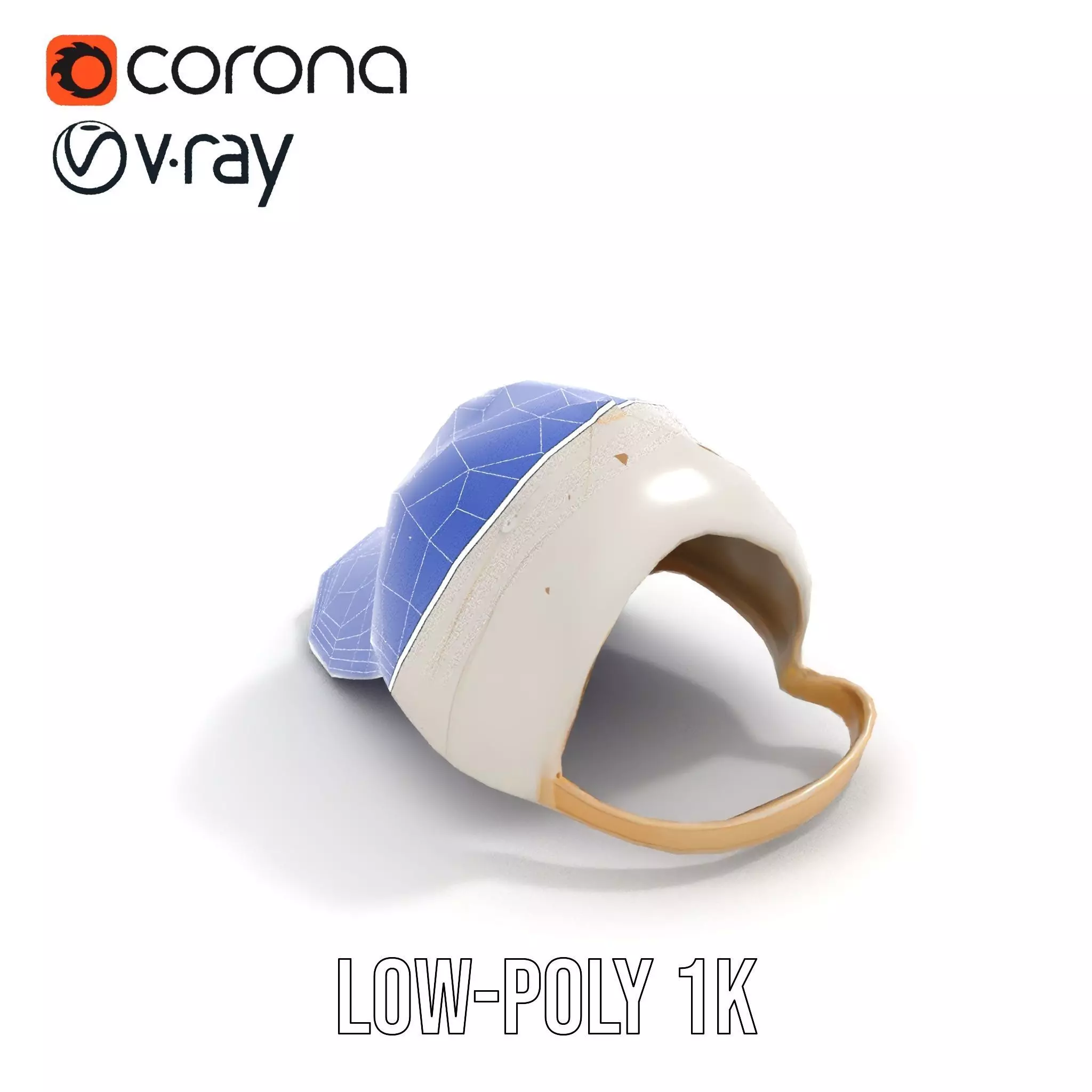 Cream Feather Cap model pack Low-poly 3D model_31