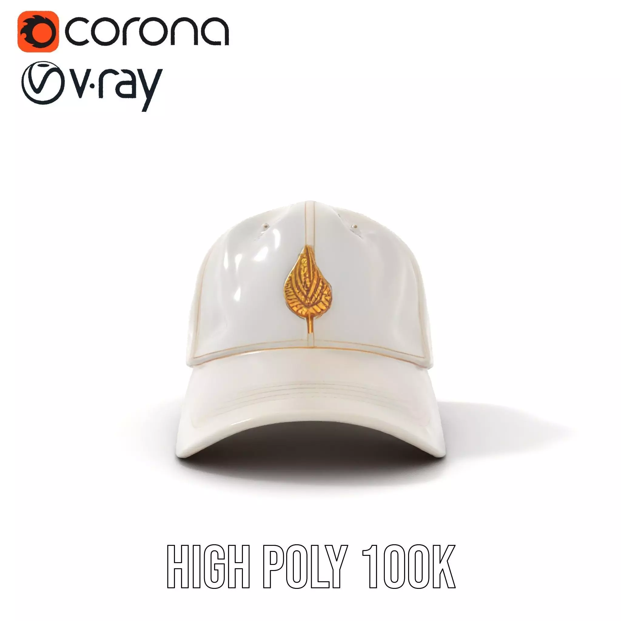 Cream Feather Cap model pack Low-poly 3D model_32