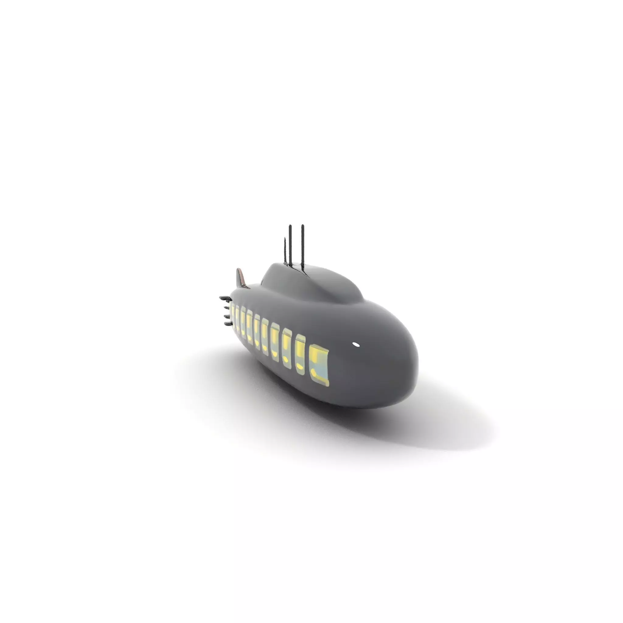 Black Submarine model pack Low-poly 3D model_13