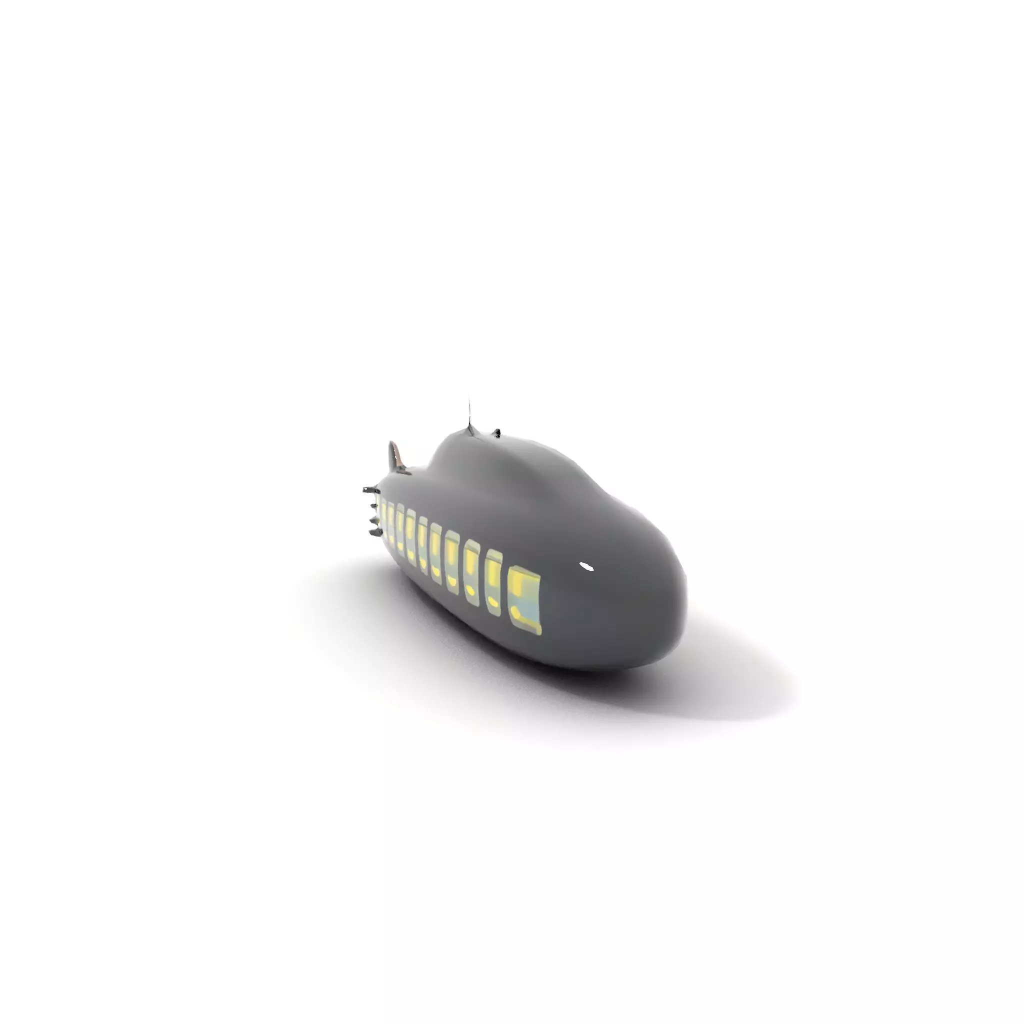 Black Submarine model pack Low-poly 3D model_9
