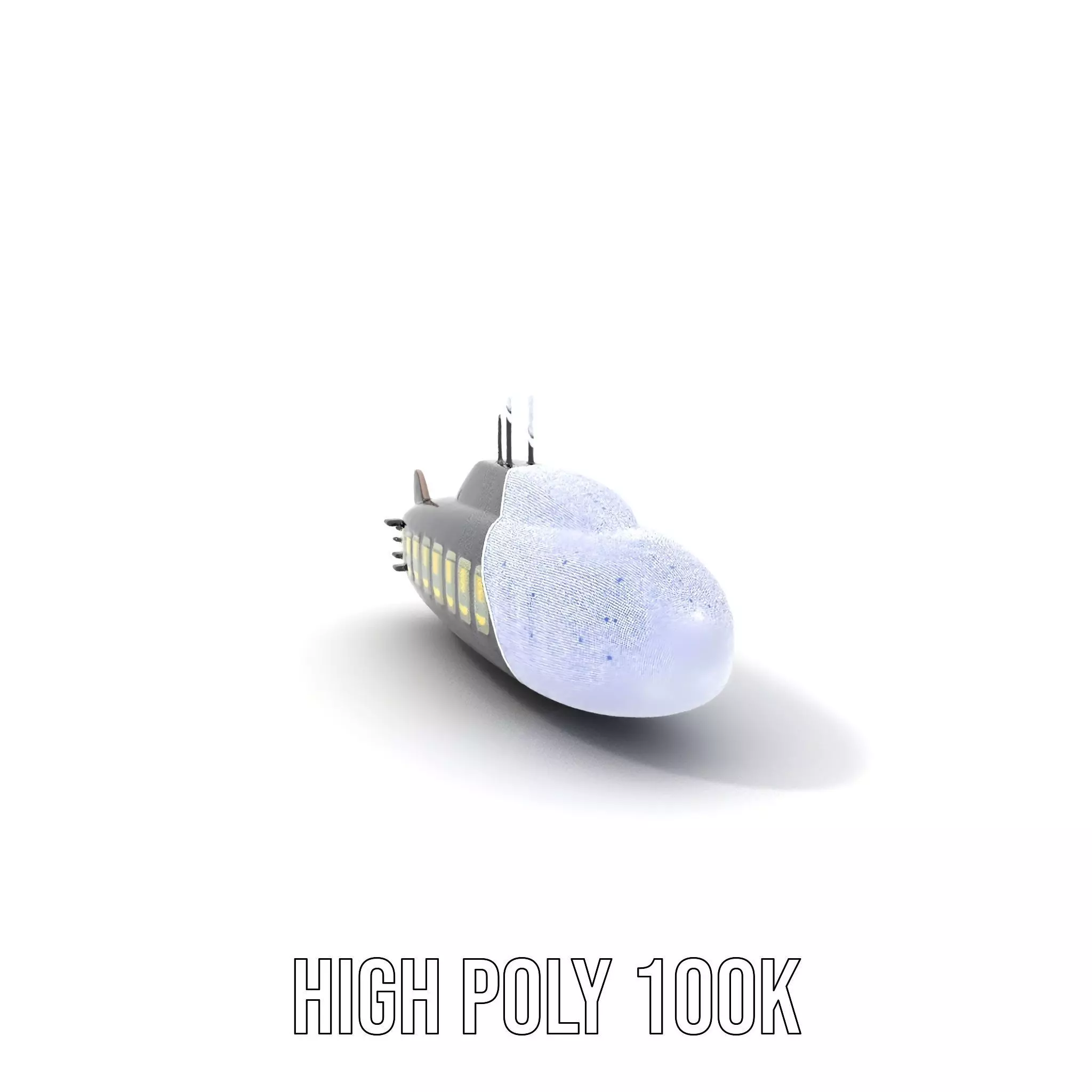 Black Submarine model pack Low-poly 3D model_4