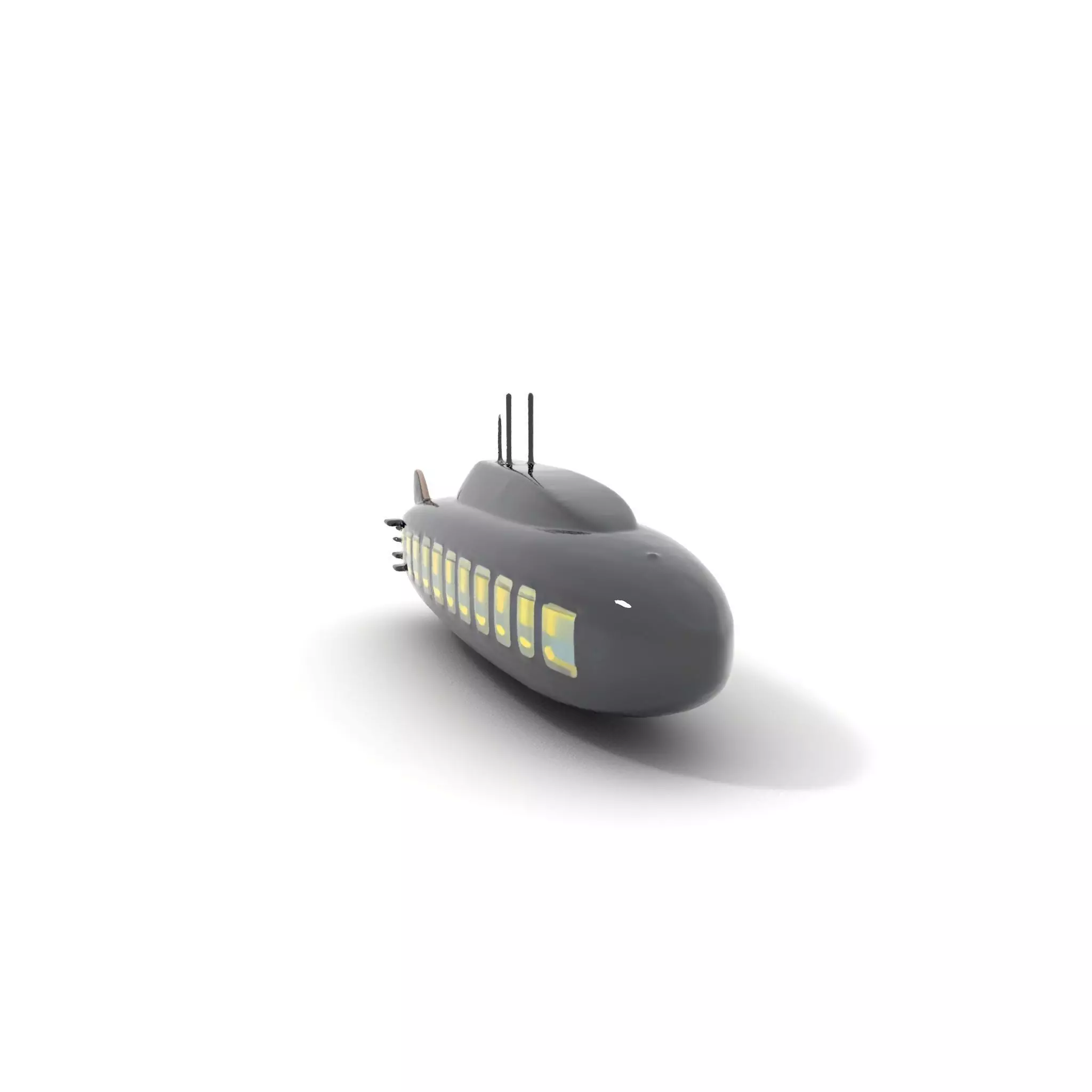 Black Submarine model pack Low-poly 3D model_0