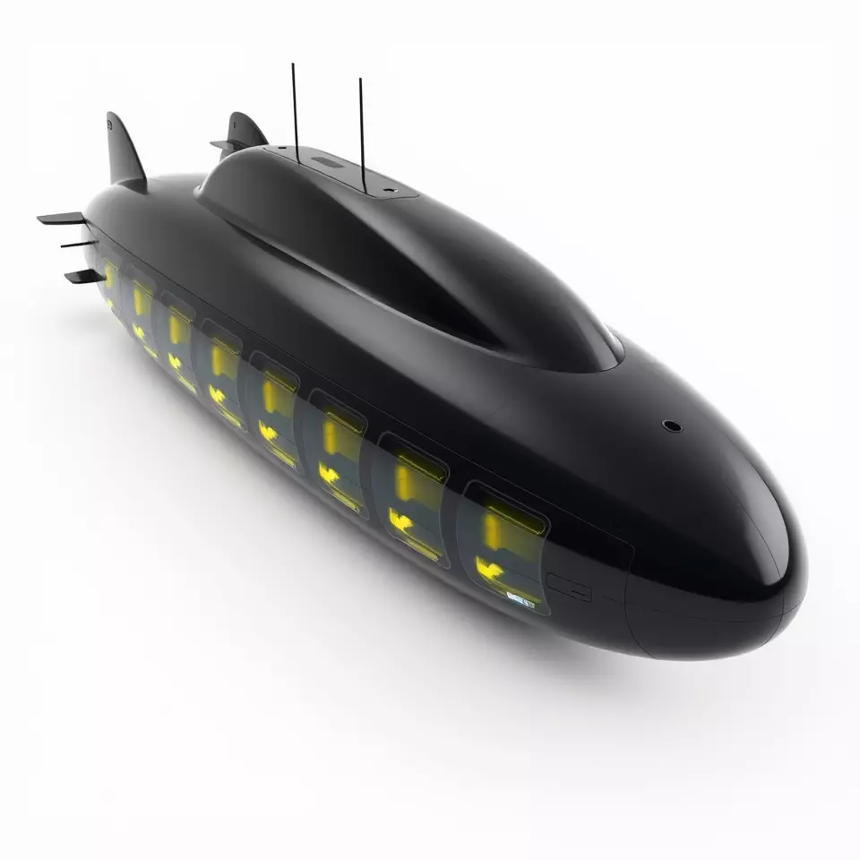 Black Submarine model pack Low-poly 3D model_2