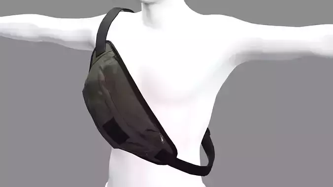 Side Backpack Camping Handle bag 11 Low-Poly 3D Model