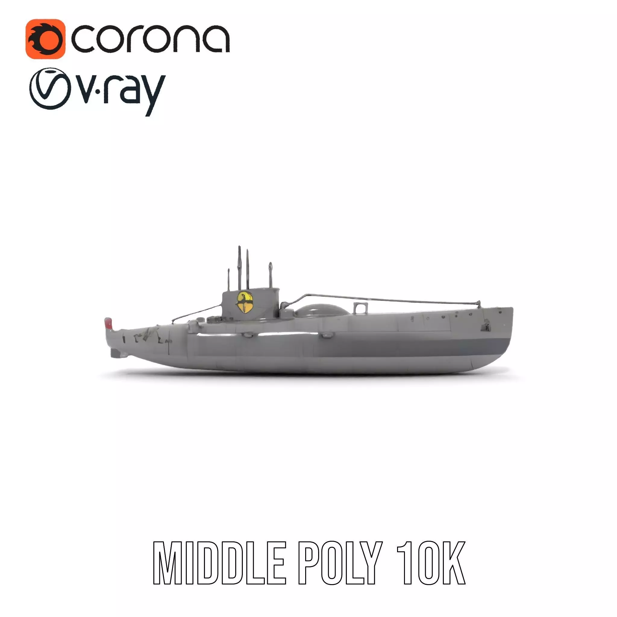 Navy Submarine Gray model pack Low-poly 3D model_11