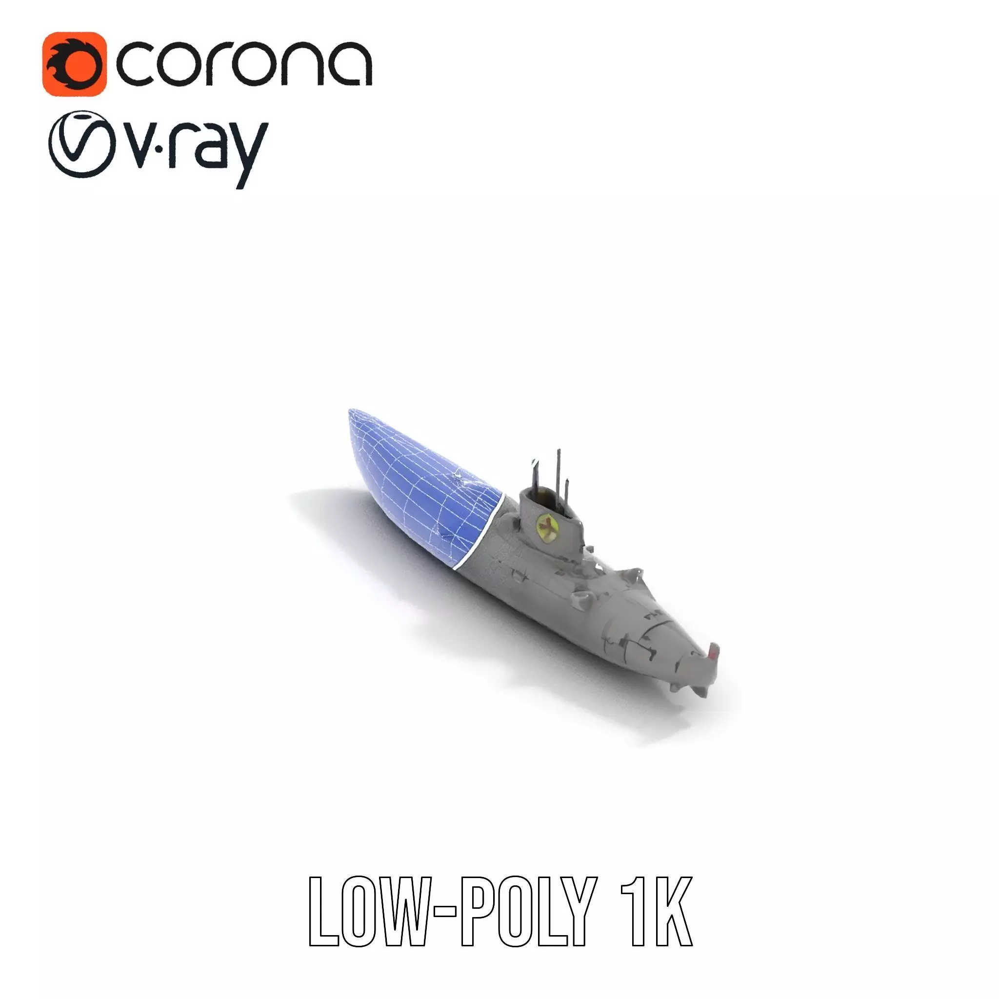 Navy Submarine Gray model pack Low-poly 3D model_28