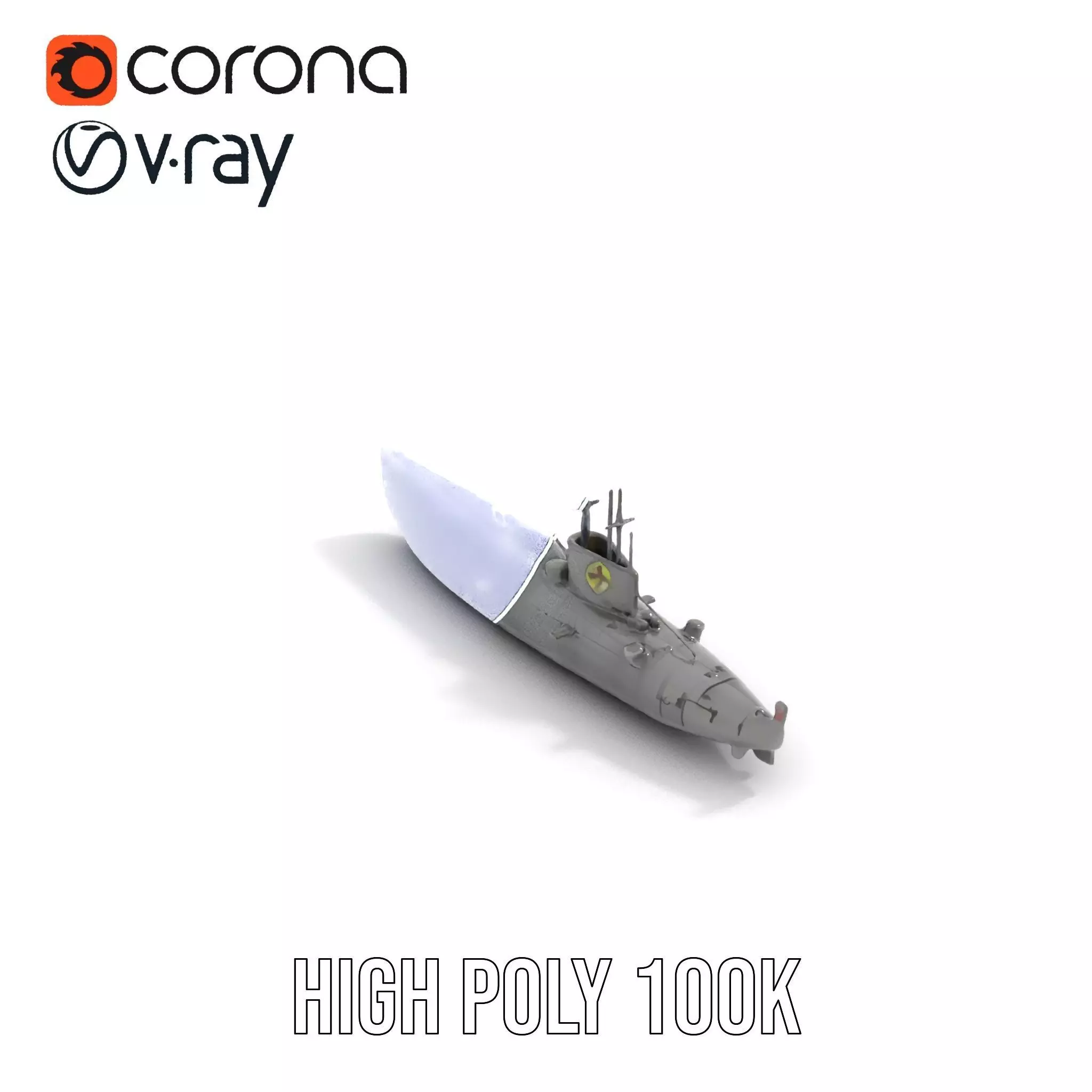 Navy Submarine Gray model pack Low-poly 3D model_32