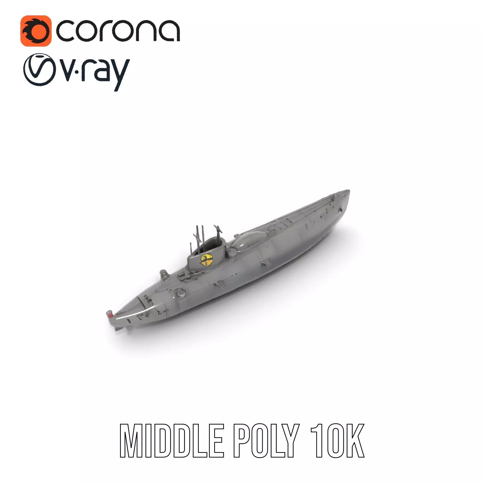 Navy Submarine Gray model pack Low-poly 3D model_6