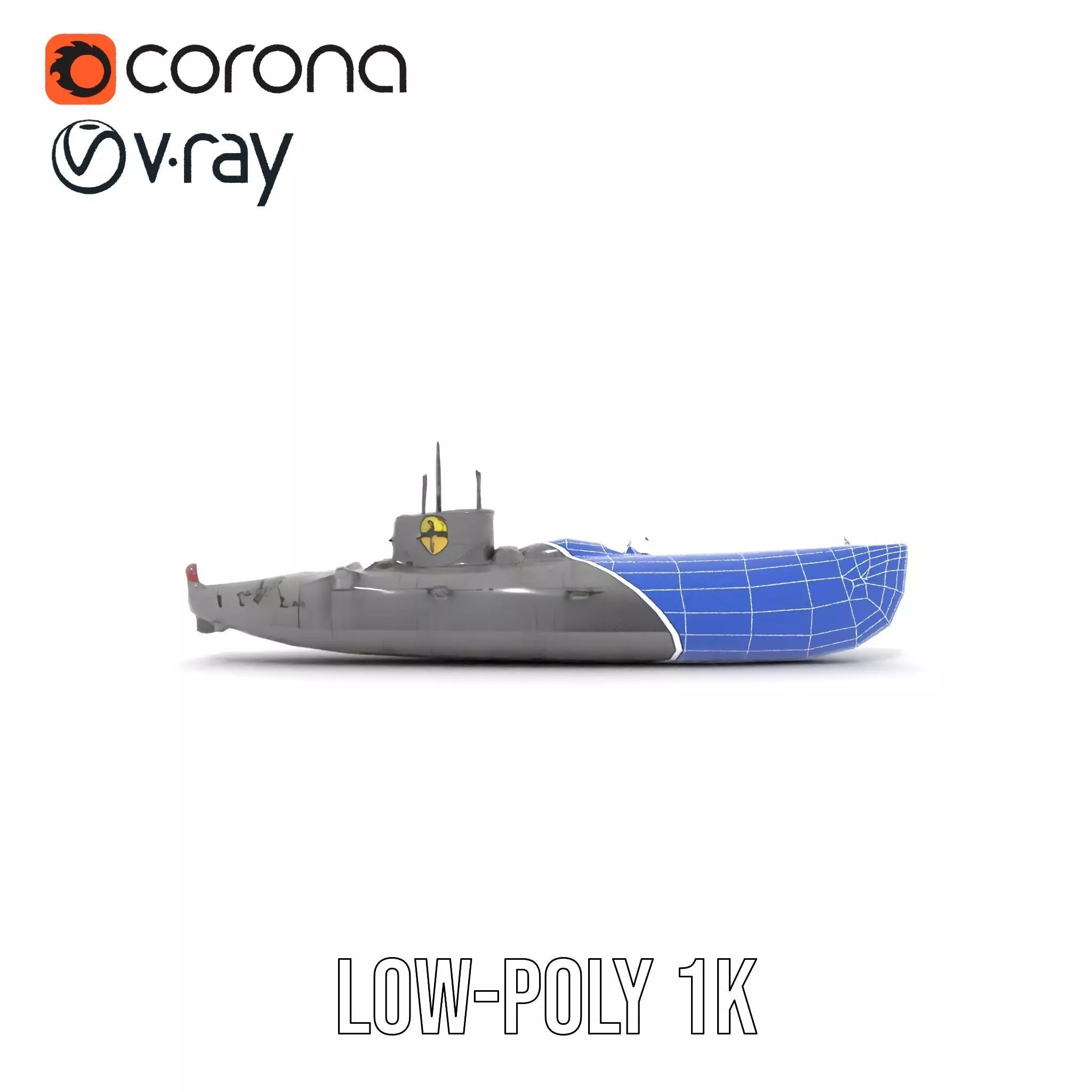 Navy Submarine Gray model pack Low-poly 3D model_25