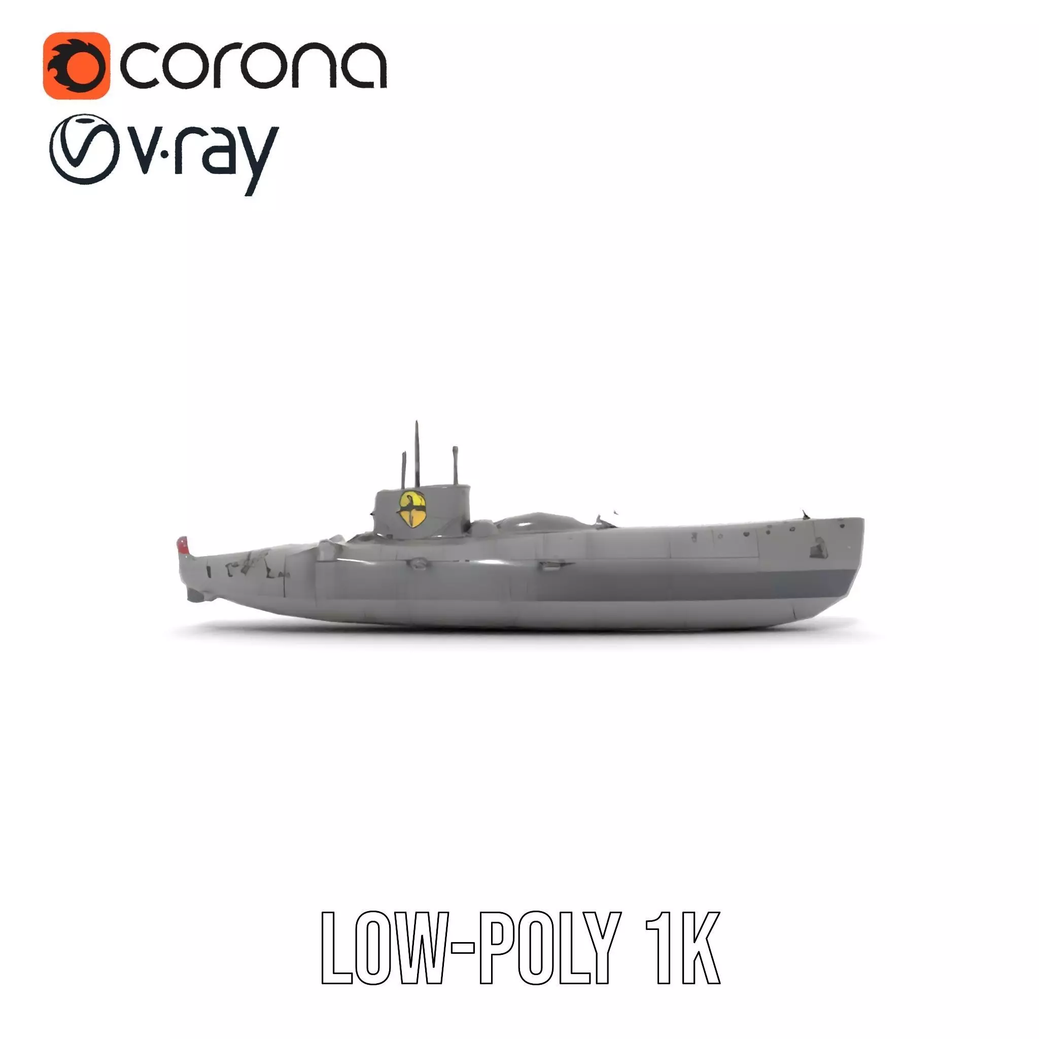 Navy Submarine Gray model pack Low-poly 3D model_17