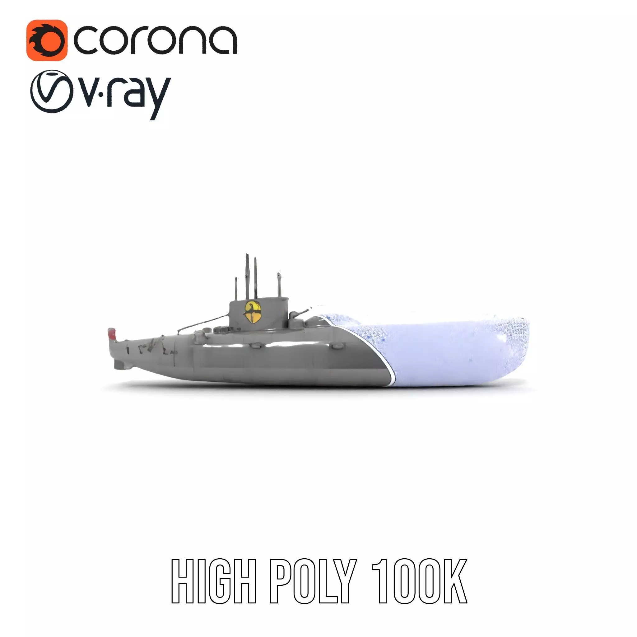 Navy Submarine Gray model pack Low-poly 3D model_34