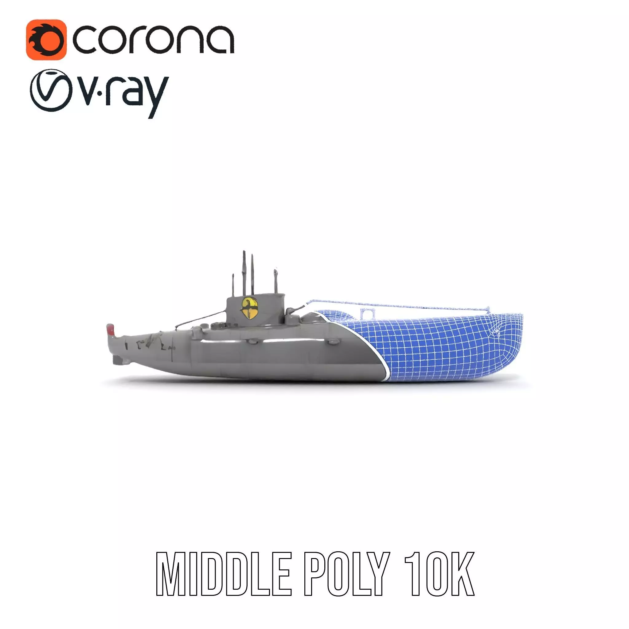 Navy Submarine Gray model pack Low-poly 3D model_29