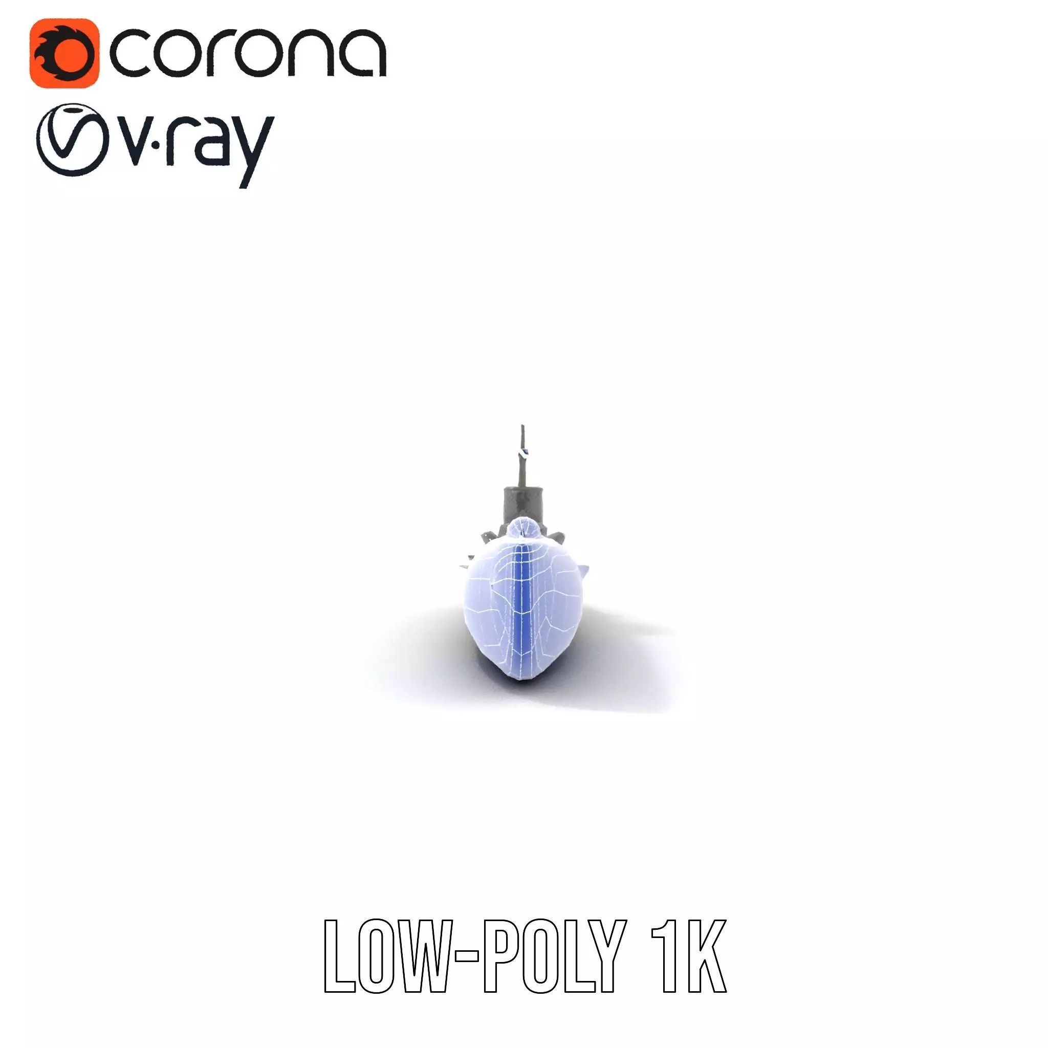 Navy Submarine Gray model pack Low-poly 3D model_20