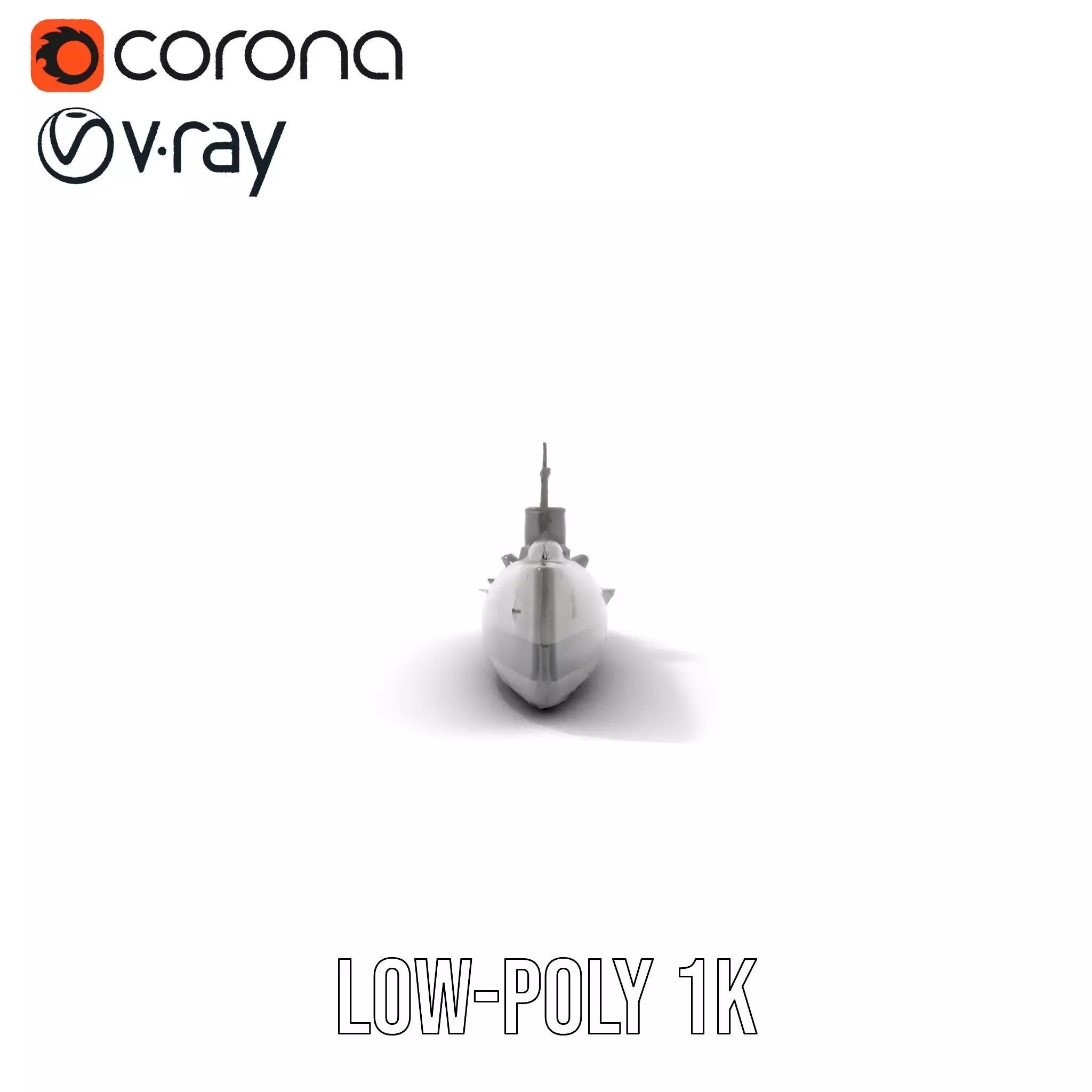 Navy Submarine Gray model pack Low-poly 3D model_12