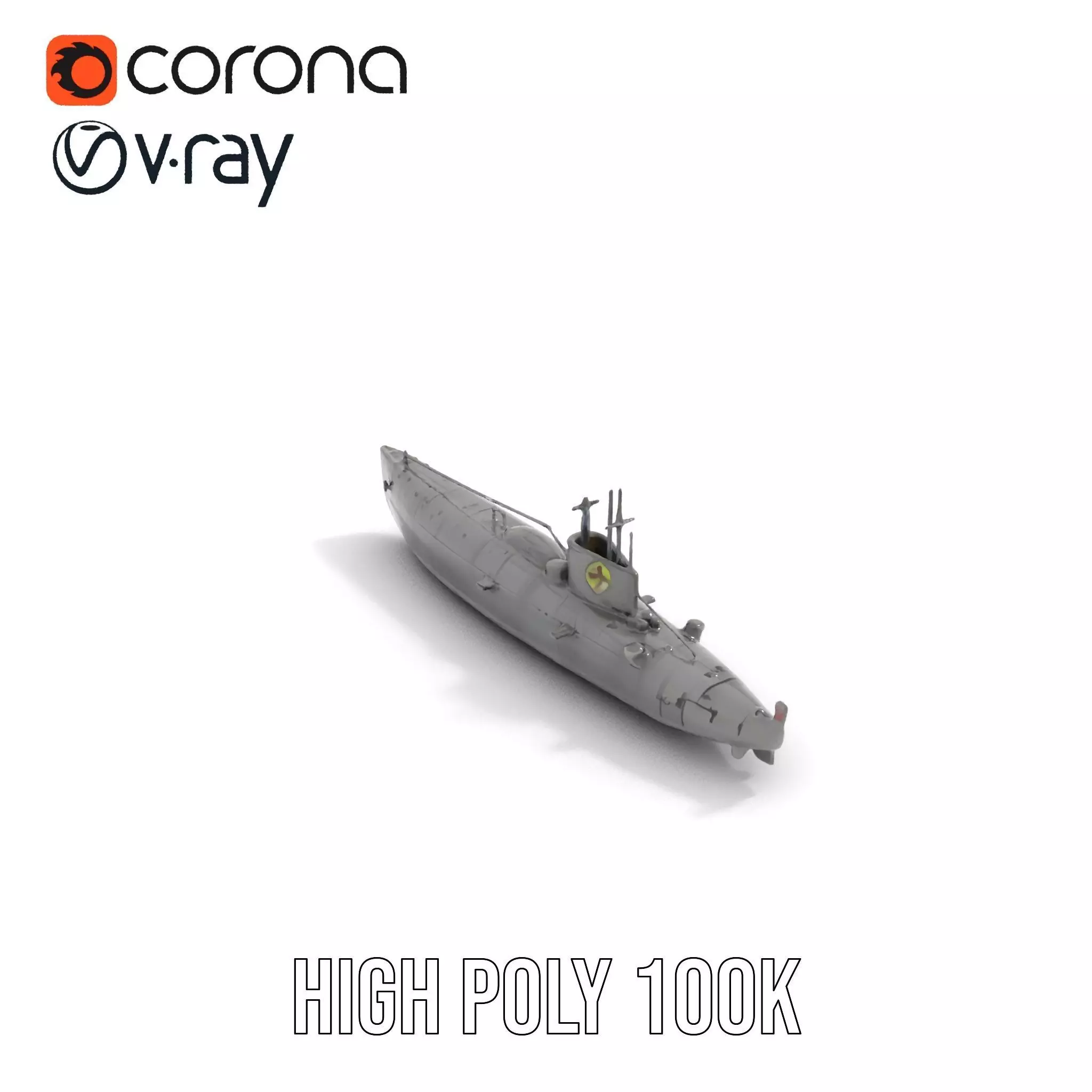 Navy Submarine Gray model pack Low-poly 3D model_21