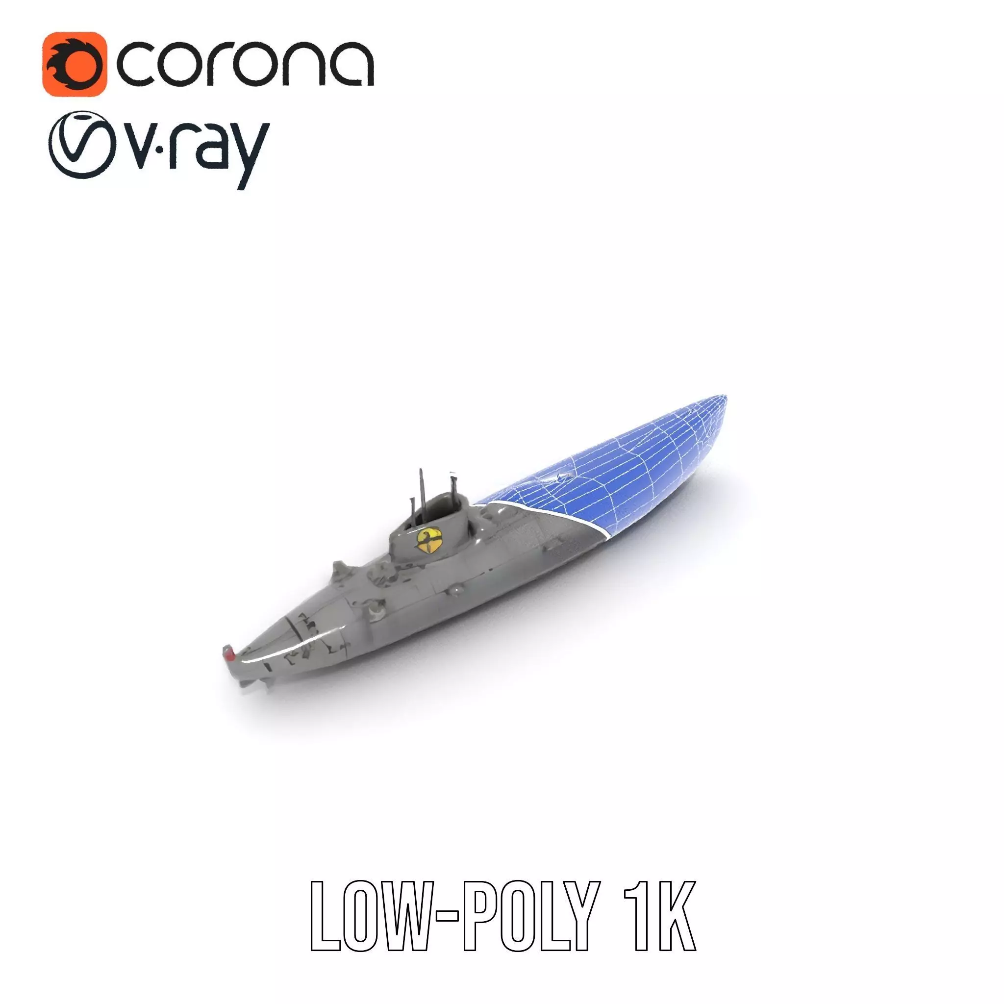 Navy Submarine Gray model pack Low-poly 3D model_30