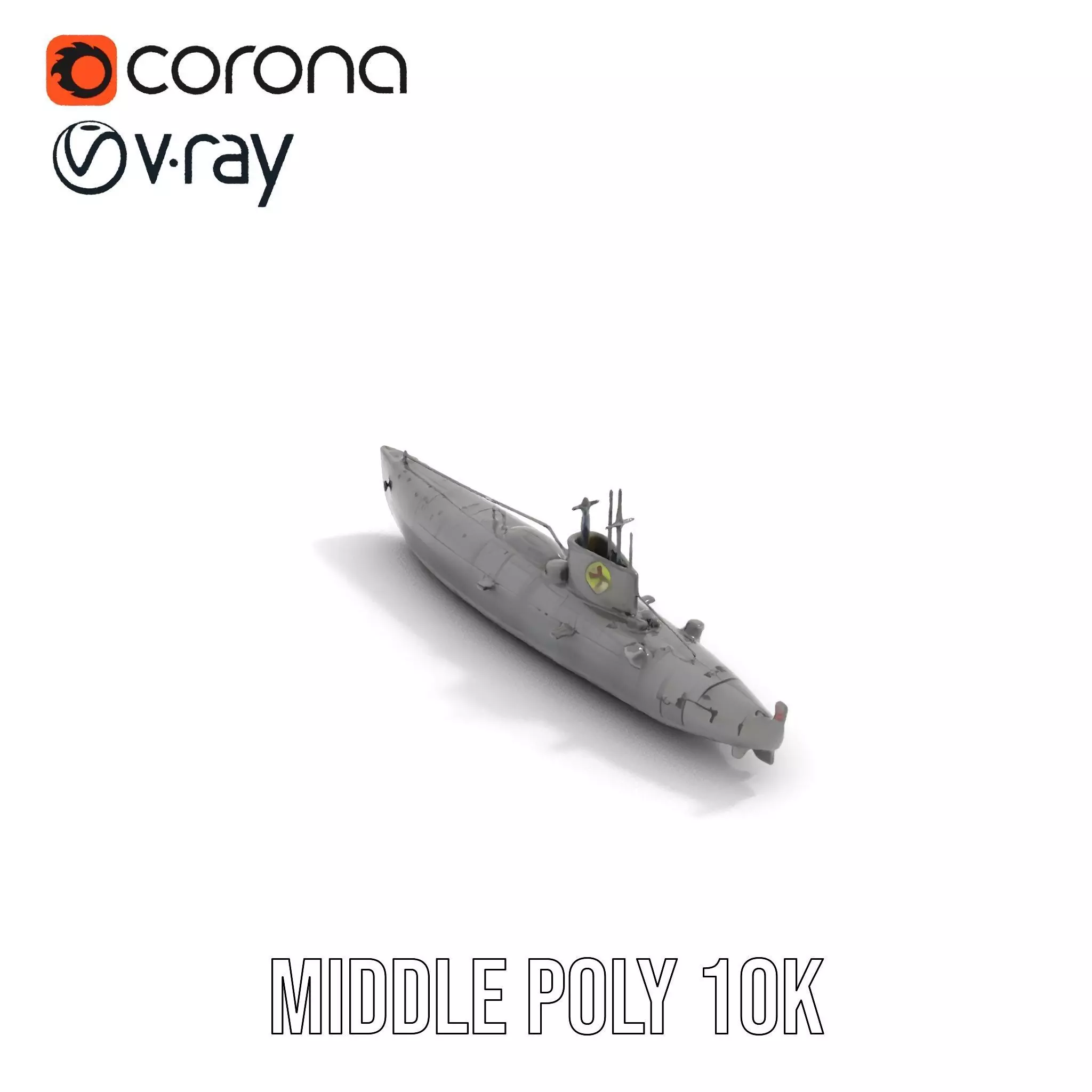 Navy Submarine Gray model pack Low-poly 3D model_13