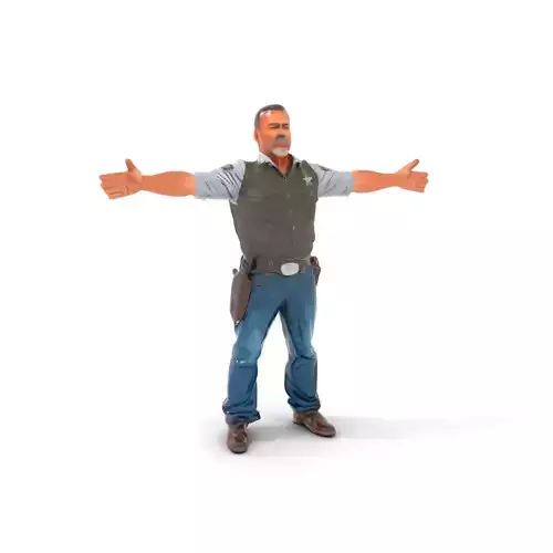 Sheriff Uniform Character model pack Low-poly 3D model