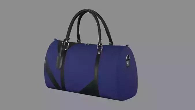 Ralph Lauren Leather Blue Travel bag 12 Low-Poly 3D Model