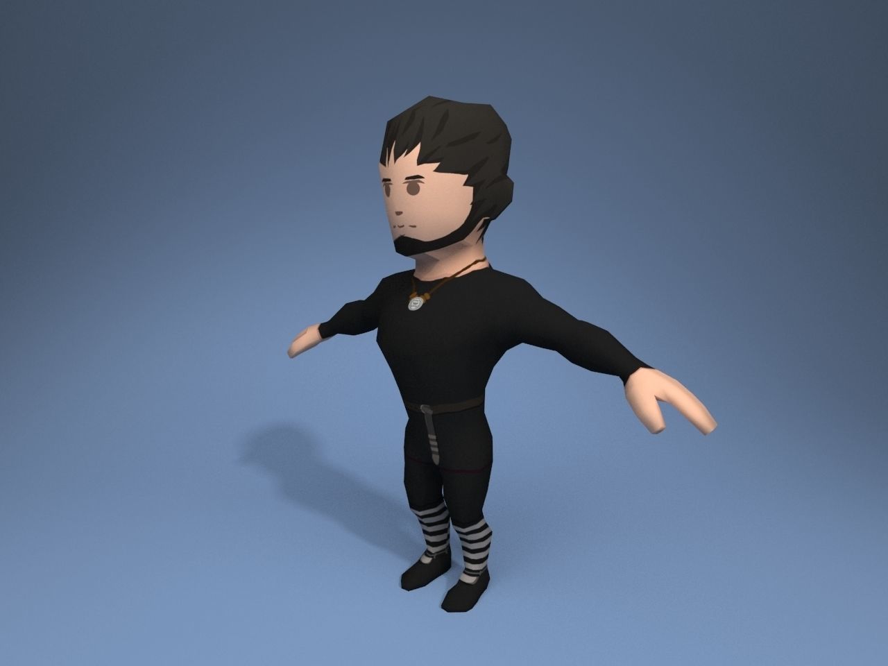 Medieval character septon 1 Low-poly 3D model_2