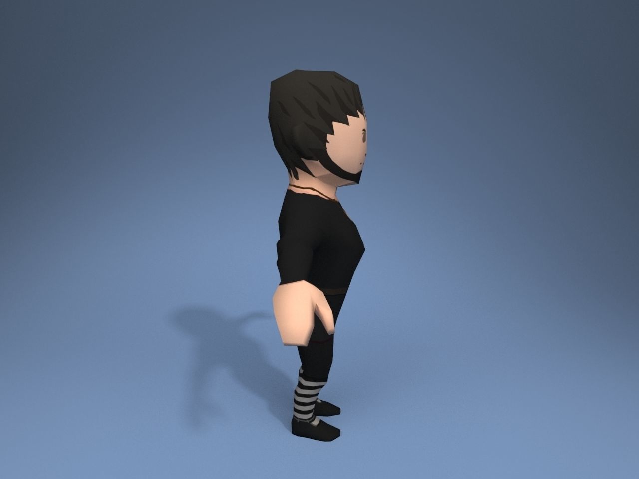 Medieval character septon 1 Low-poly 3D model_7