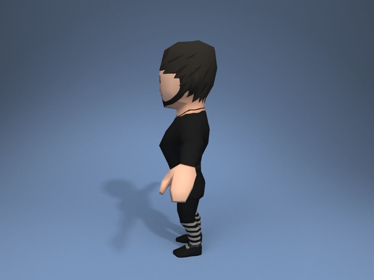 Medieval character septon 1 Low-poly 3D model_3