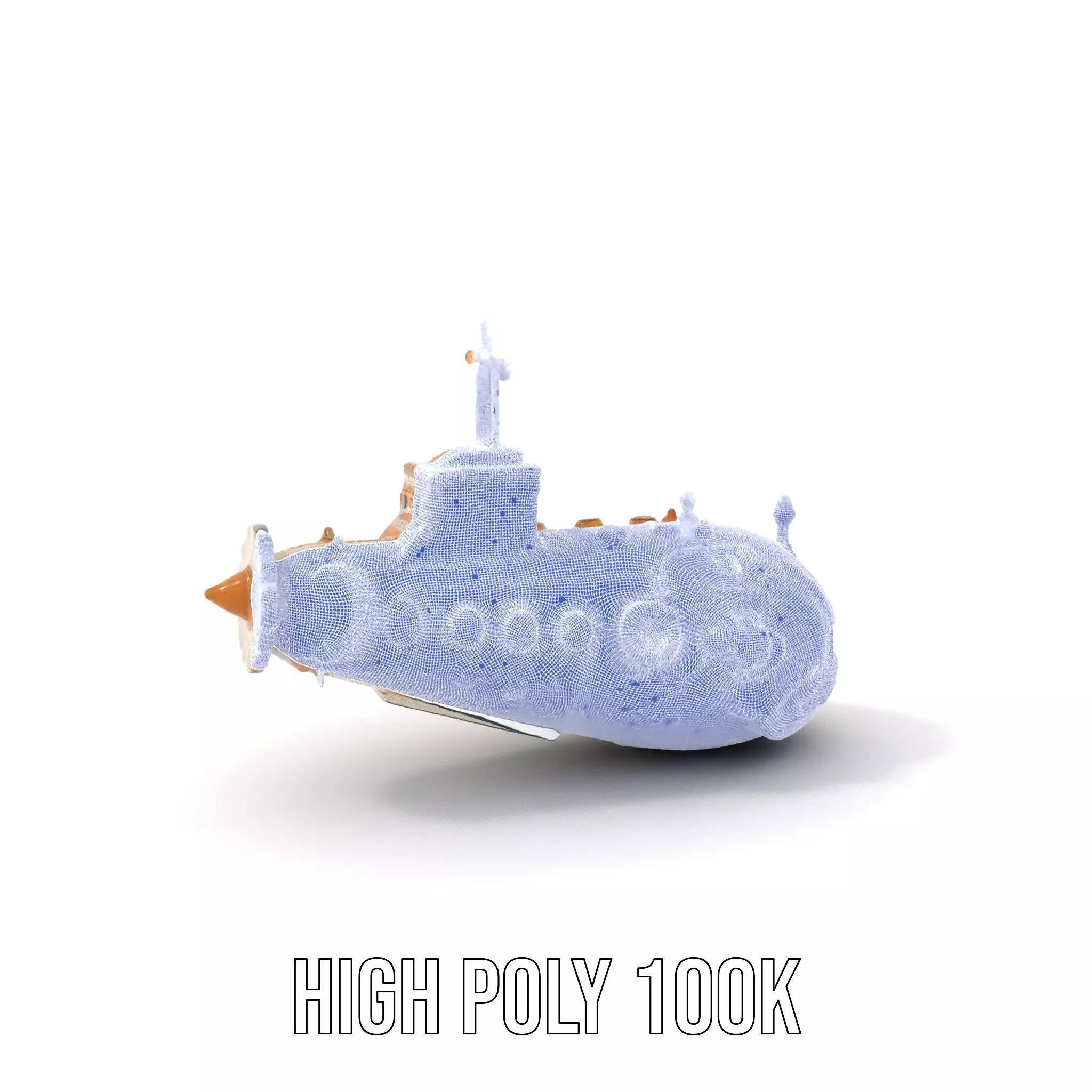 Ornate Gold Submarine model pack Low-poly 3D model_4