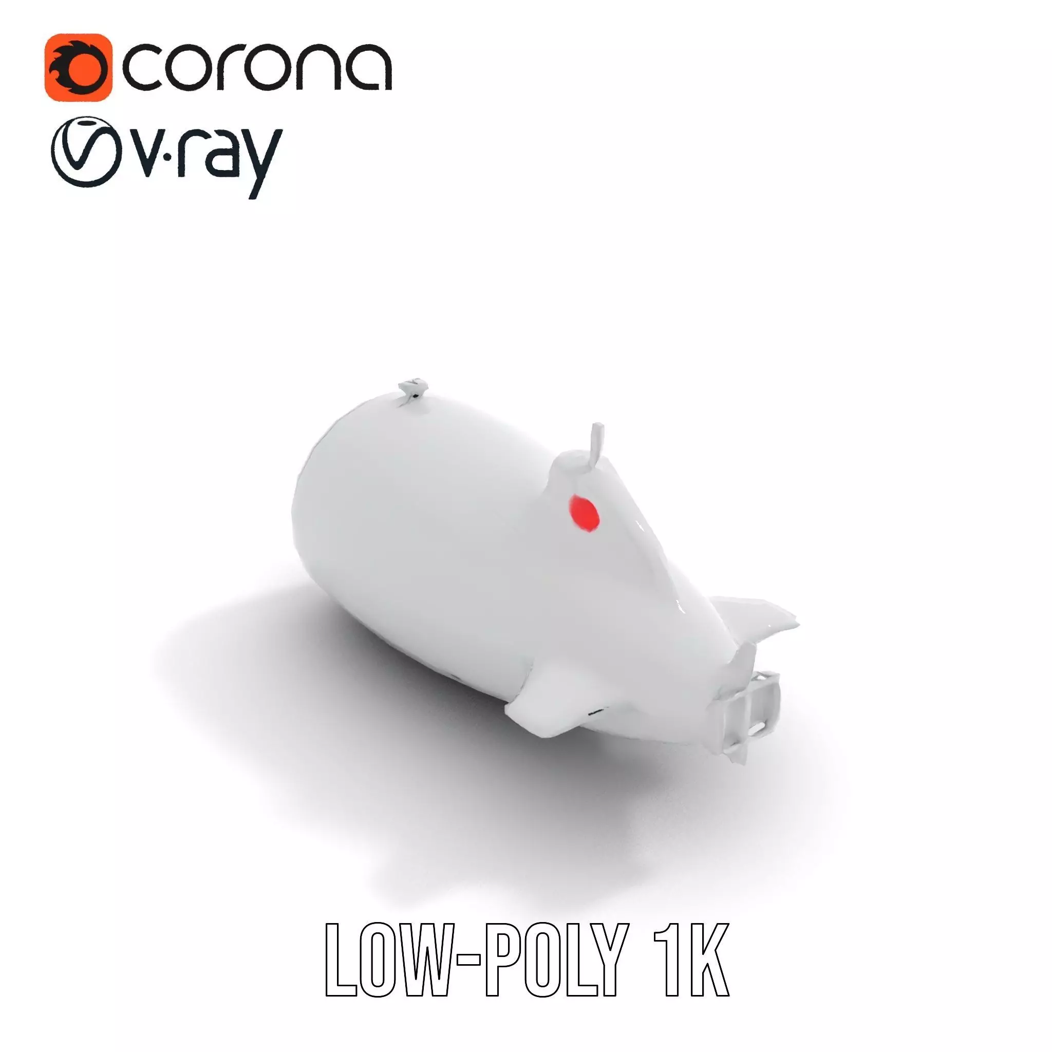 Sleek Silver Submarine model pack Low-poly 3D model_7