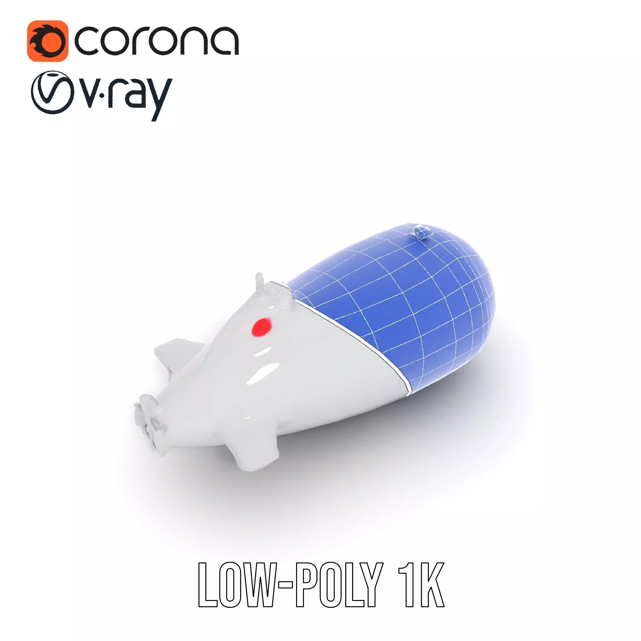 Sleek Silver Submarine model pack Low-poly 3D model_22