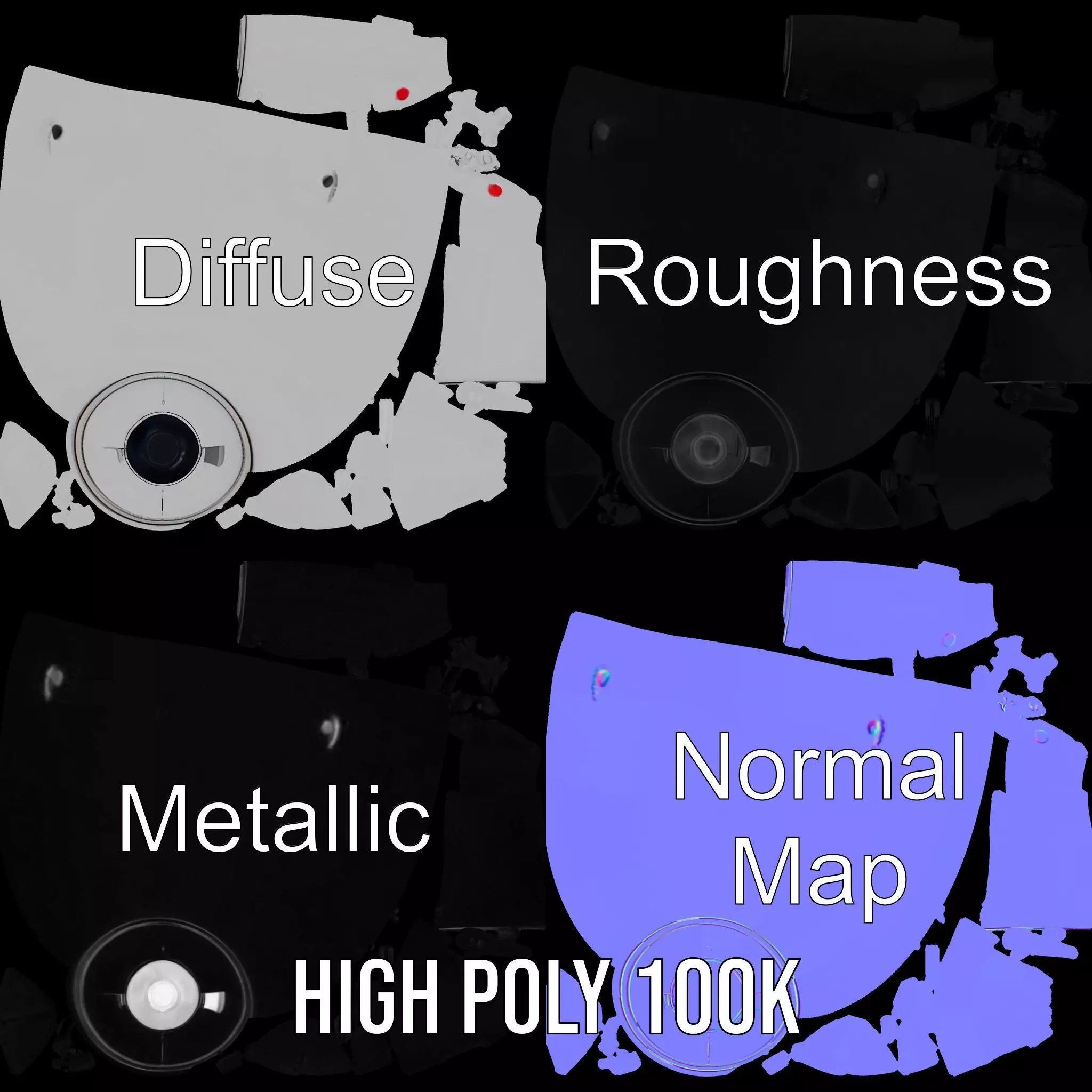 Sleek Silver Submarine model pack Low-poly 3D model_3