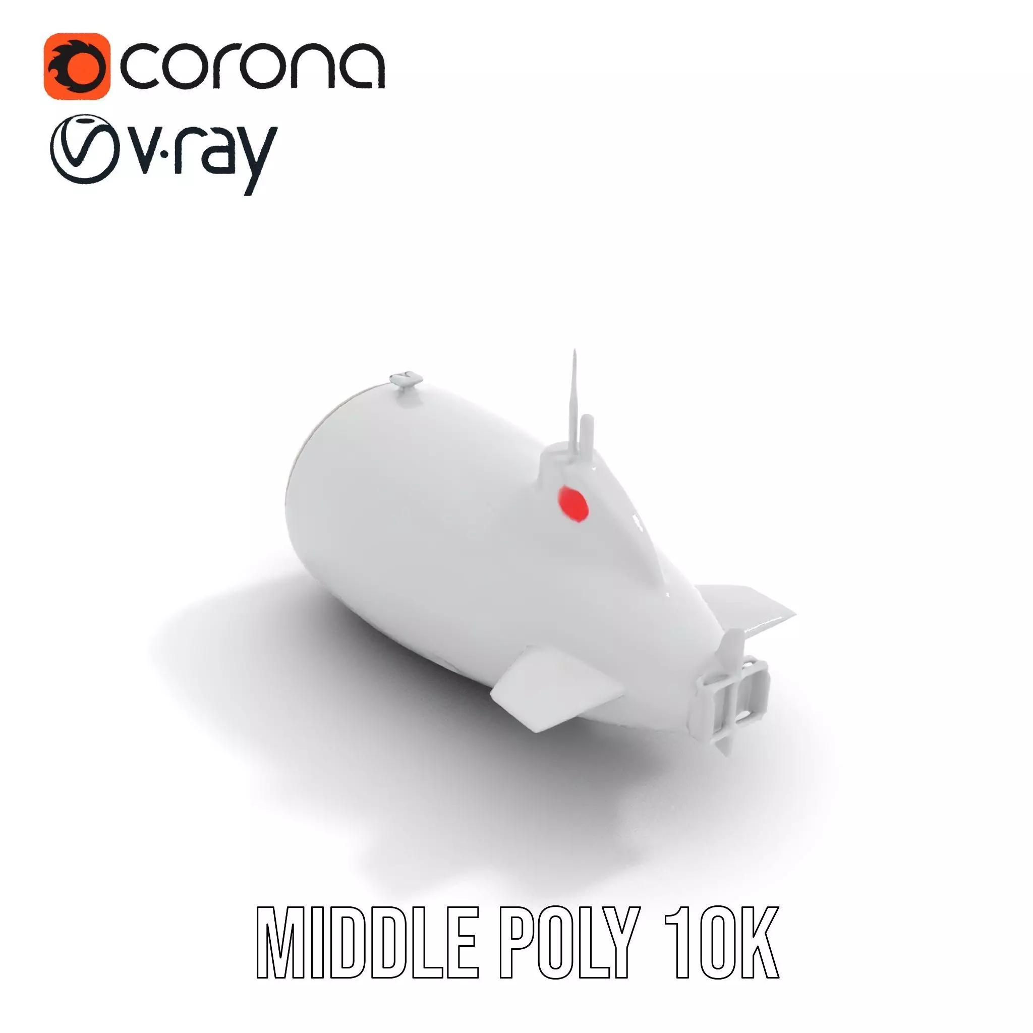 Sleek Silver Submarine model pack Low-poly 3D model_21