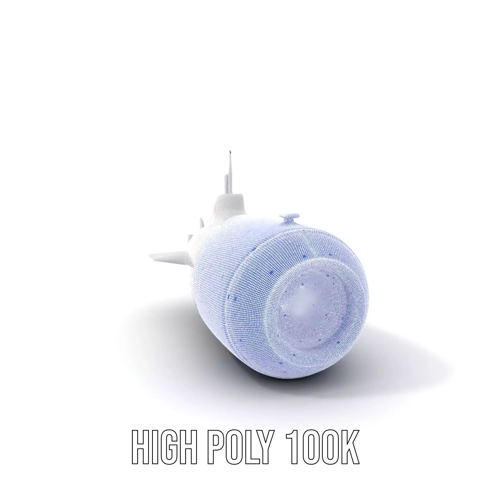 Sleek Silver Submarine model pack Low-poly 3D model_4