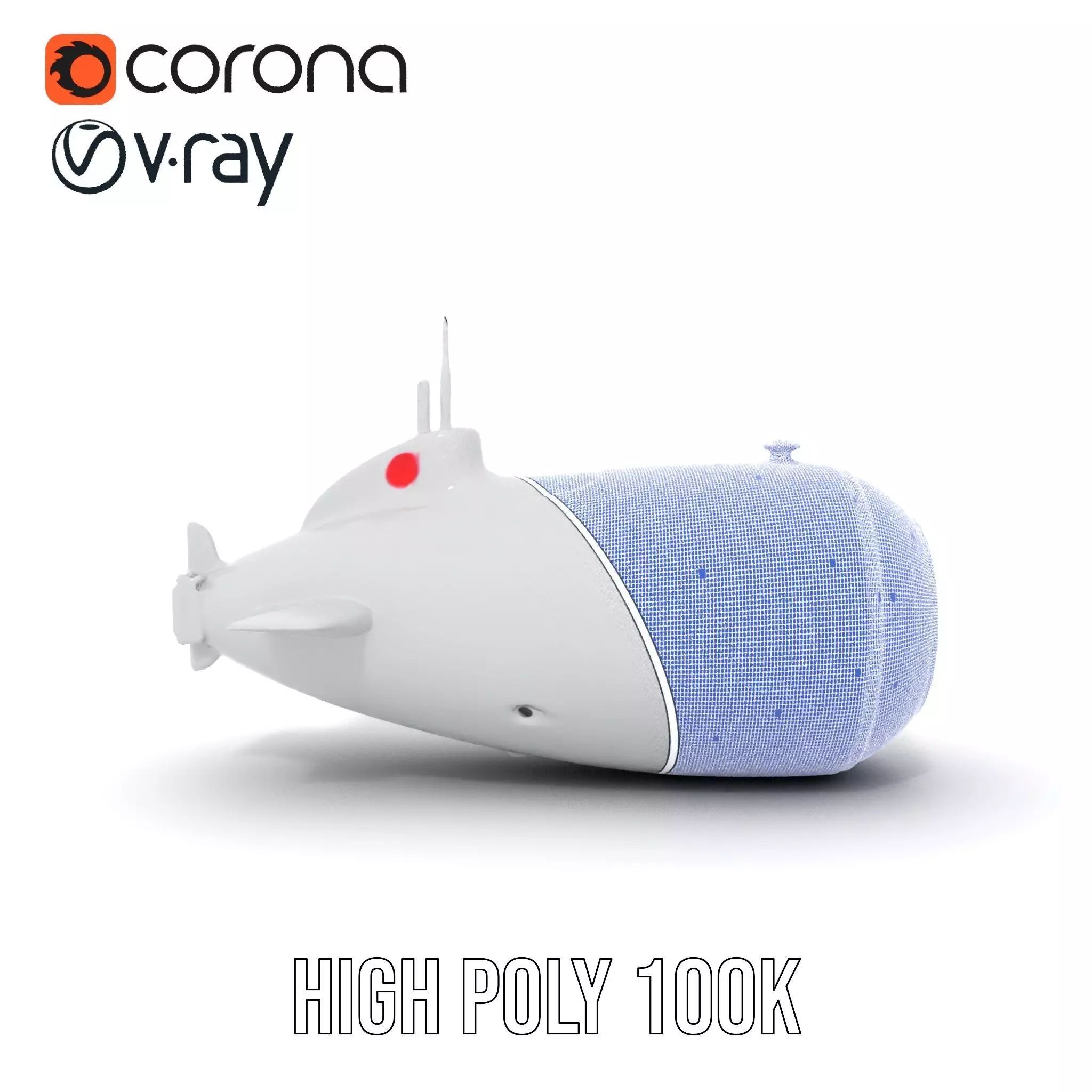 Sleek Silver Submarine model pack Low-poly 3D model_26