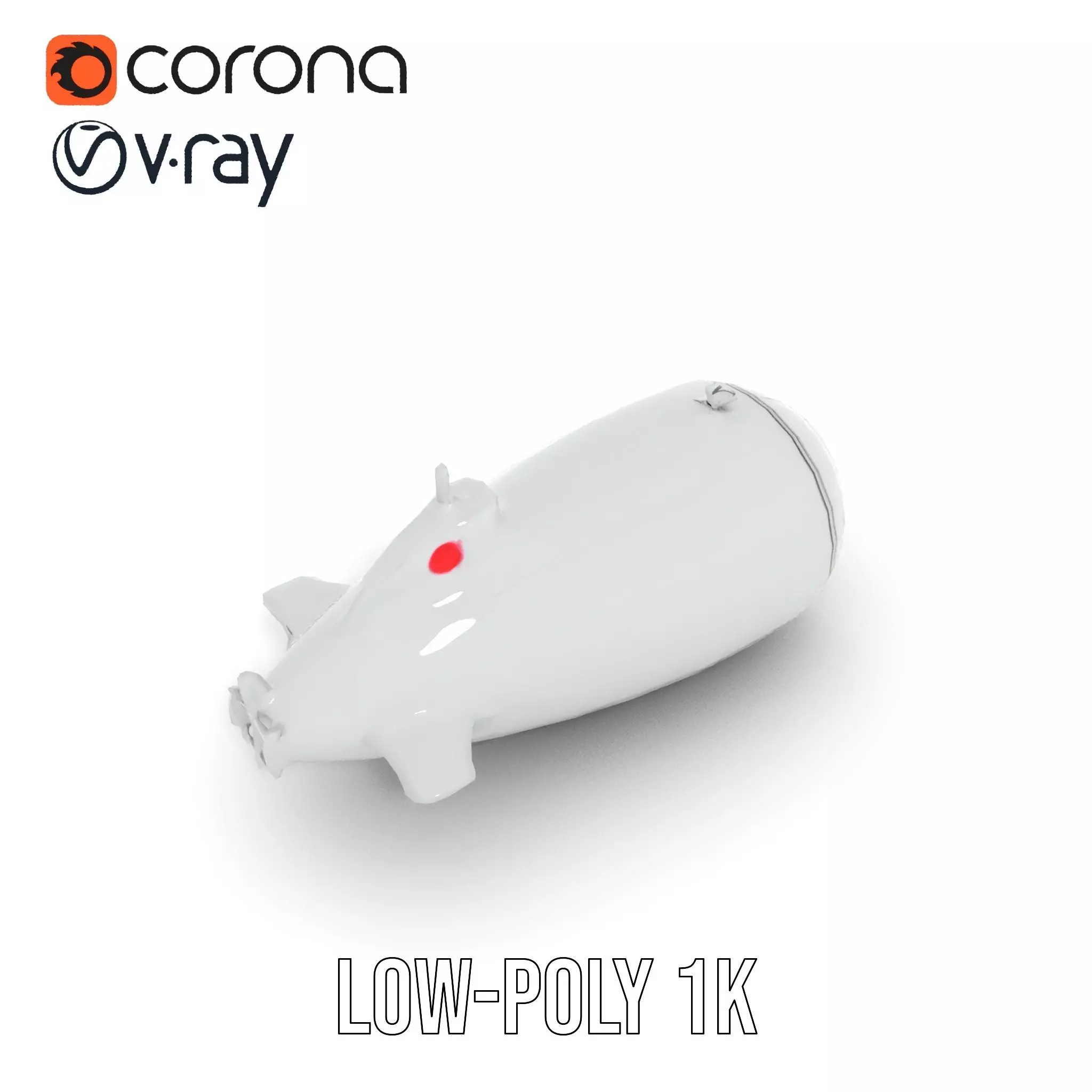 Sleek Silver Submarine model pack Low-poly 3D model_12